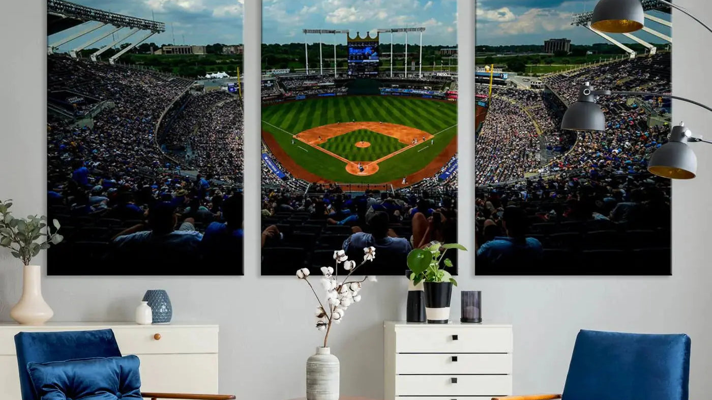 Kauffman-Stadium-Kansas-City-Canvas-Wall-Art-Immersive-Baseball-Park-Scene-for-Sports-Enthusiasts-Captivating-Kauffman-Stadium-Decor-for-Home