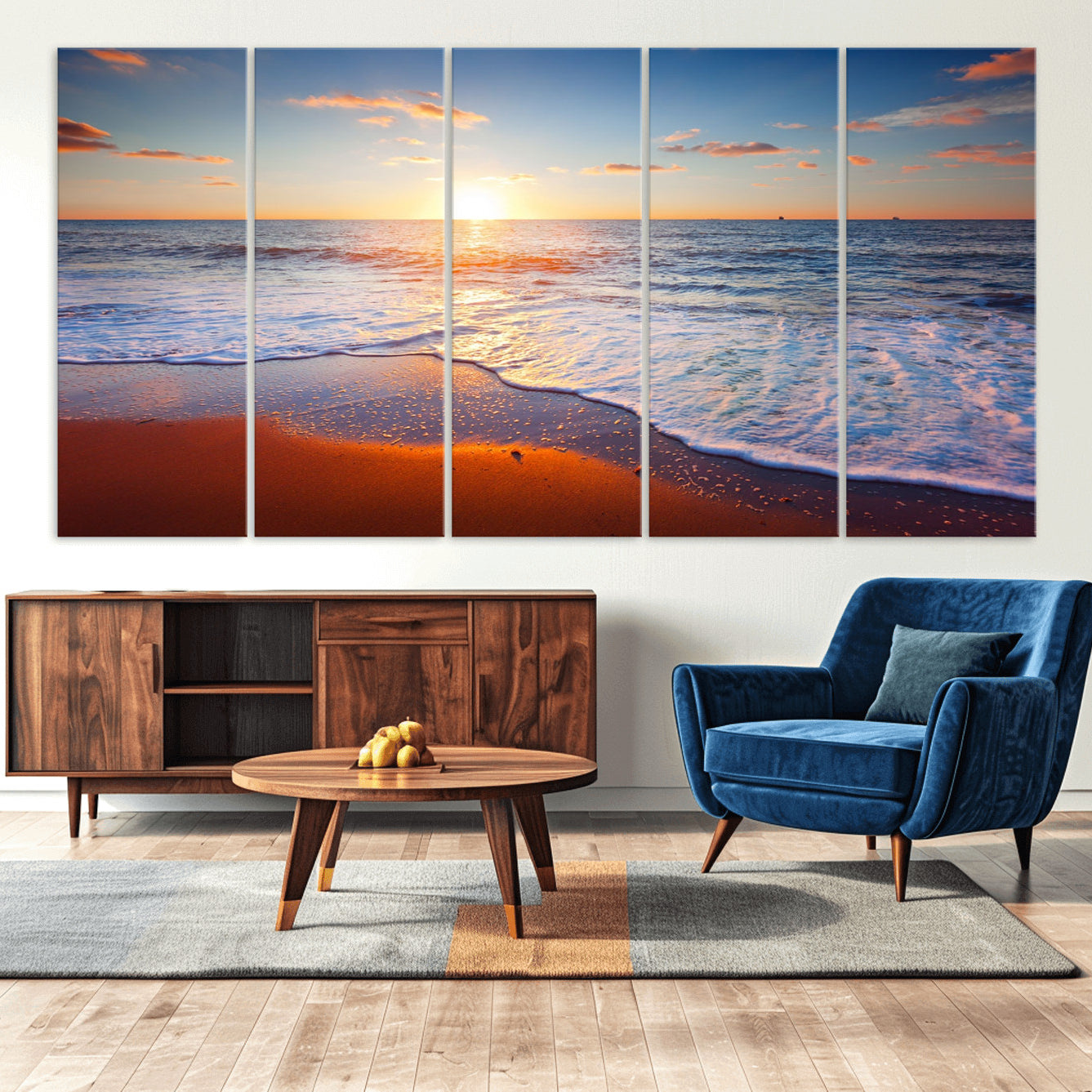 96736-MGV-CV-36X24-Ocean Beach Canvas Wall Art Beach Canvas, Coastal Sunset Tropical Island Beach Sunset Artwork Print