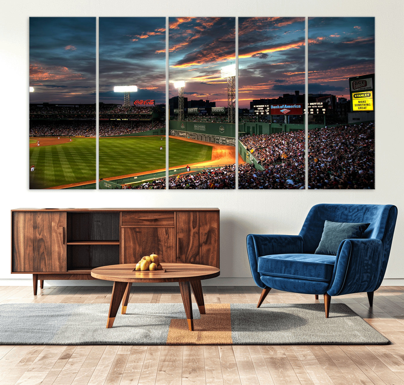 66781-MGV-CV-36X24-Fenway Park Wall Art Canvas Print | Large Baseball Stadium Canvas Print for Boston Red Sox Fans |