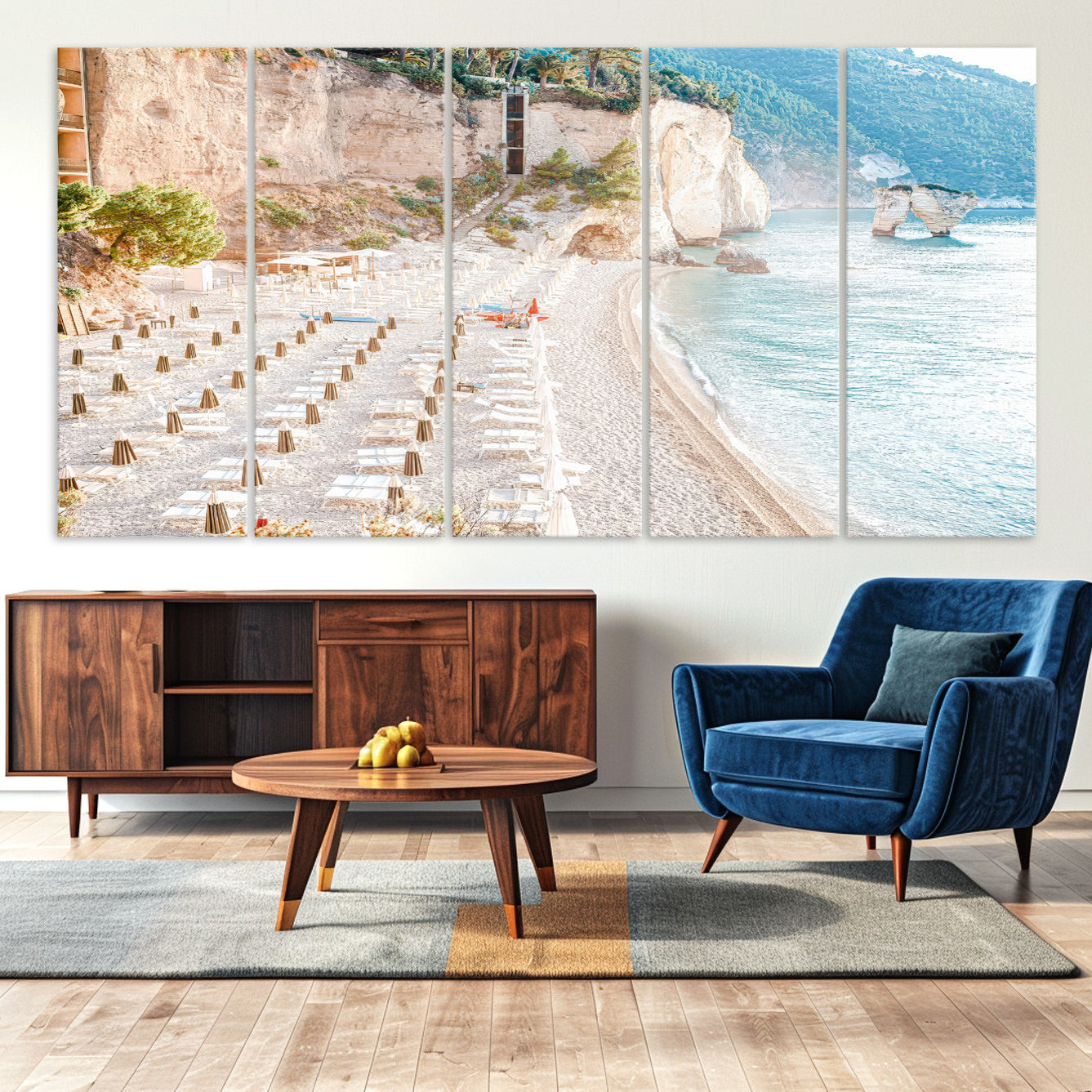 -Beach Wall Art Canvas Print, Framed Coastal Art Picture Print, Summer Shore Perfect Coastal Decor