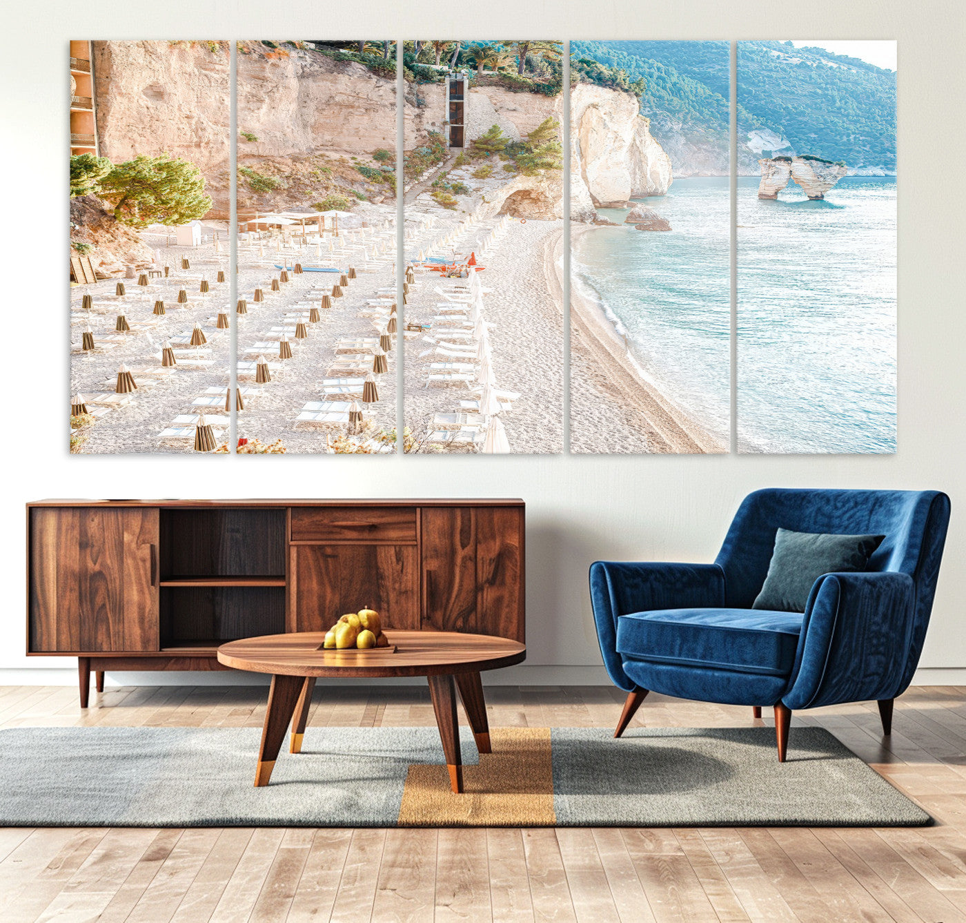 -Beach Wall Art Canvas Print, Framed Coastal Art Picture Print, Summer Shore Perfect Coastal Decor