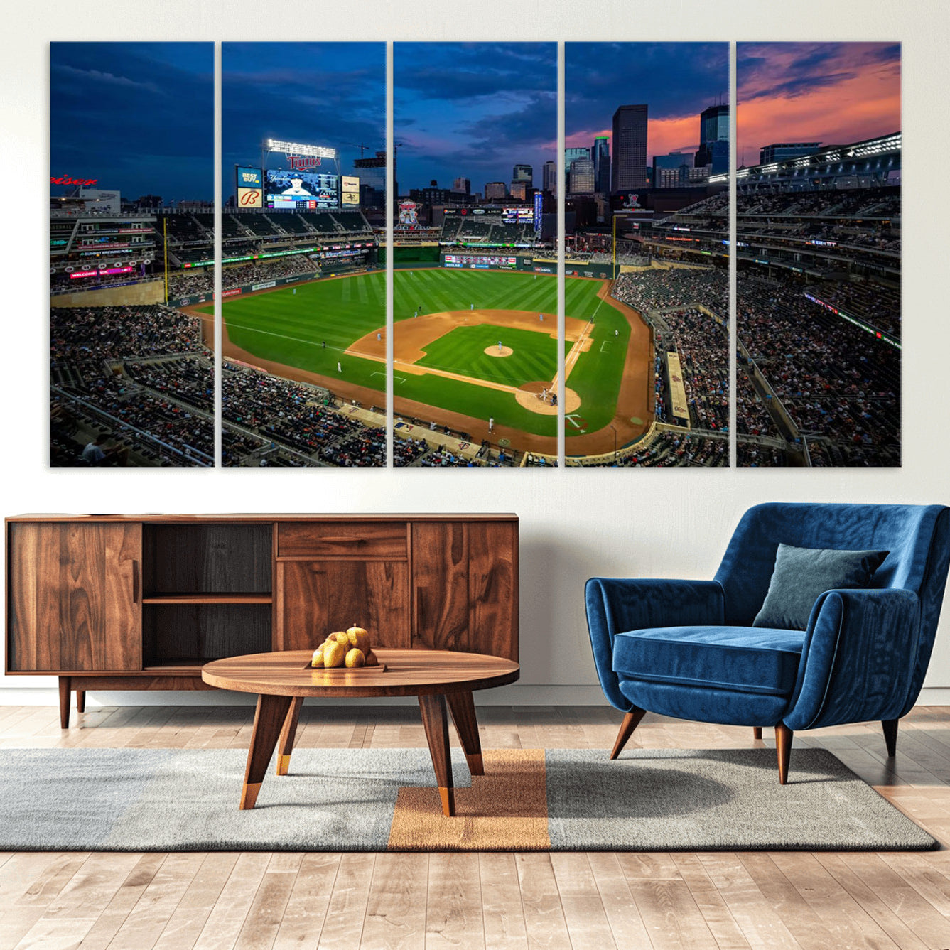 -Target Field Wall Art Canvas Print – Baseball Stadium Minneapolis Major League Baseball Iconic Artwork for home, office
