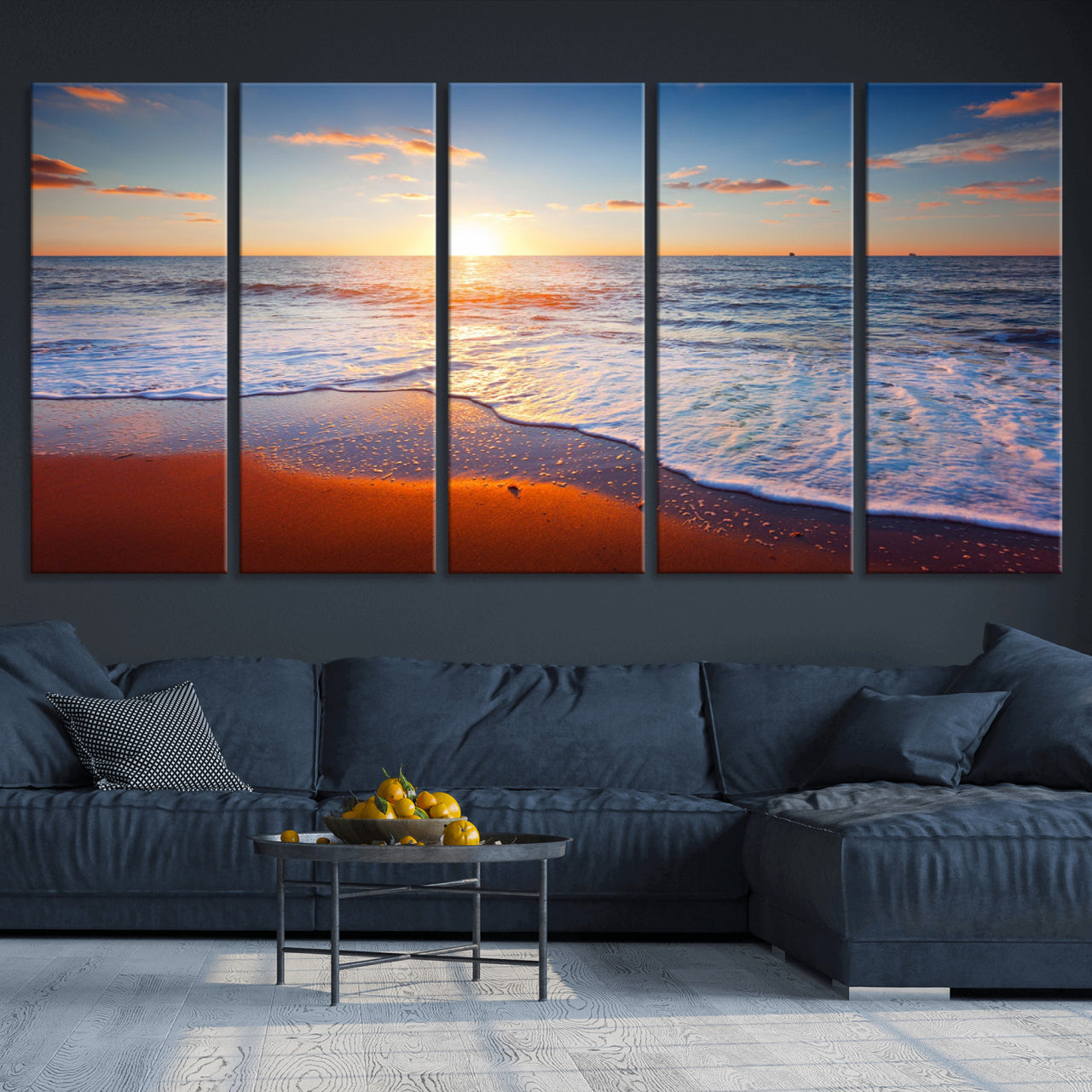 96736-MGV-CV-36X24-Ocean Beach Canvas Wall Art Beach Canvas, Coastal Sunset Tropical Island Beach Sunset Artwork Print