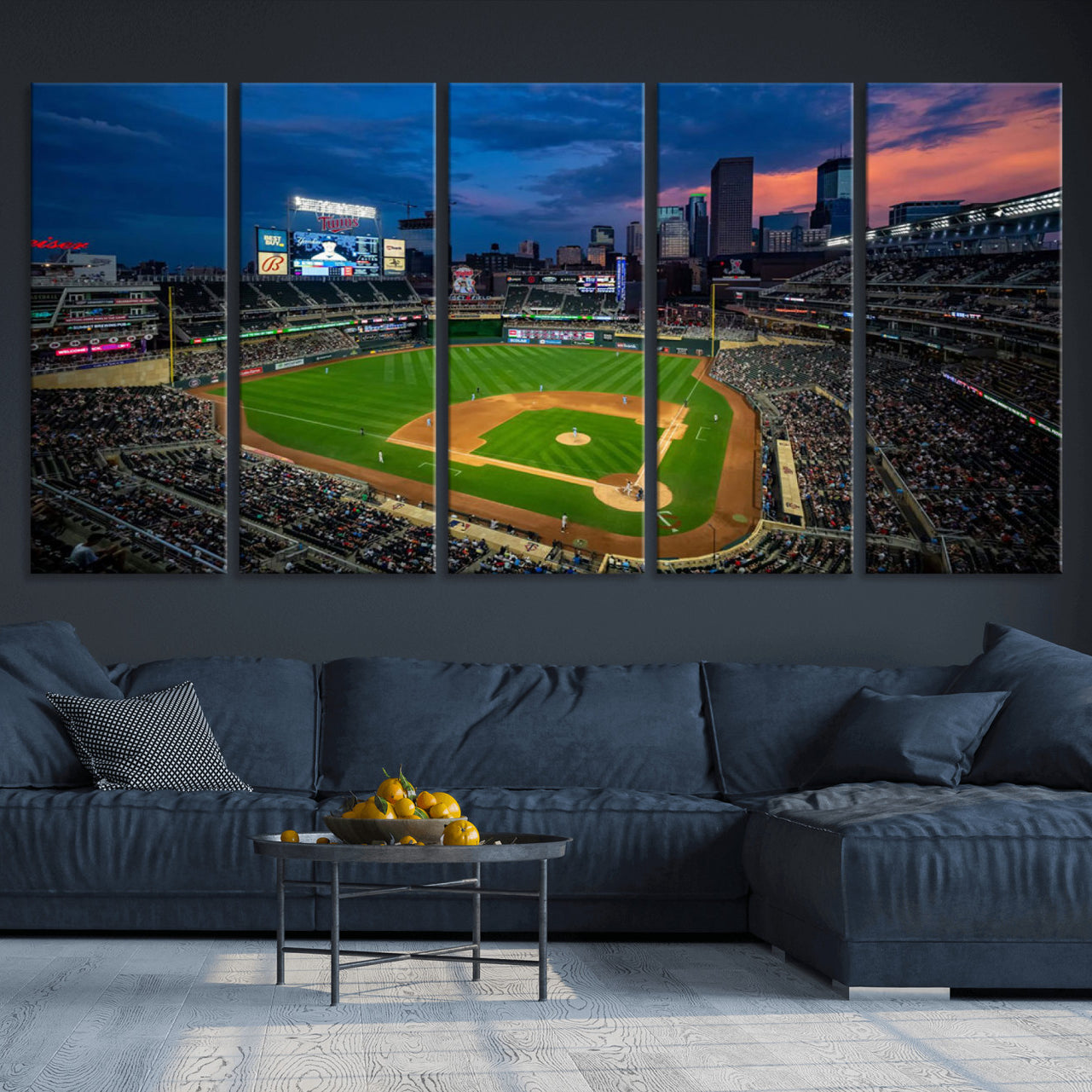 -Target Field Wall Art Canvas Print – Baseball Stadium Minneapolis Major League Baseball Iconic Artwork for home, office