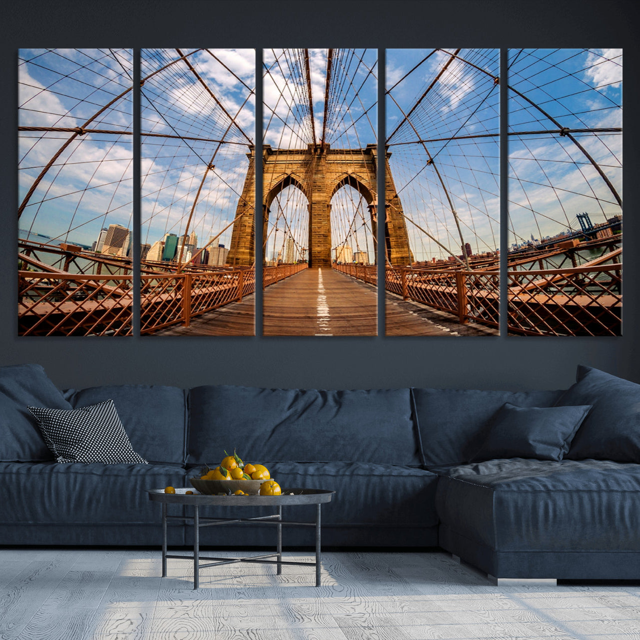 -Brooklyn Bridge Manhattan Wall Art Canvas Print