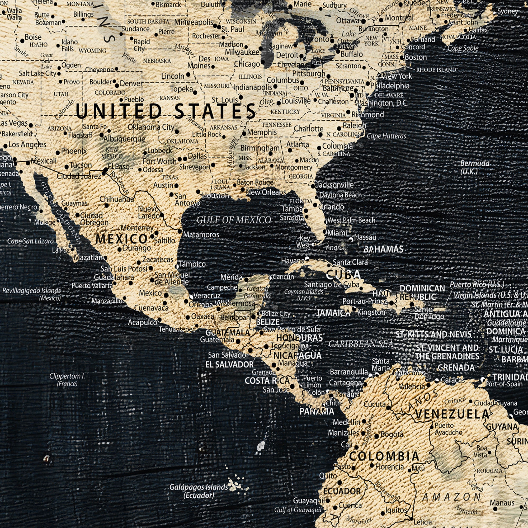 77472096-MGV-CV-36X24-Custom Push Pin World Map Print – Personalized Canvas Wall Art for Travel Memories, Framed Gift for Couples, Anniversary or Wedding