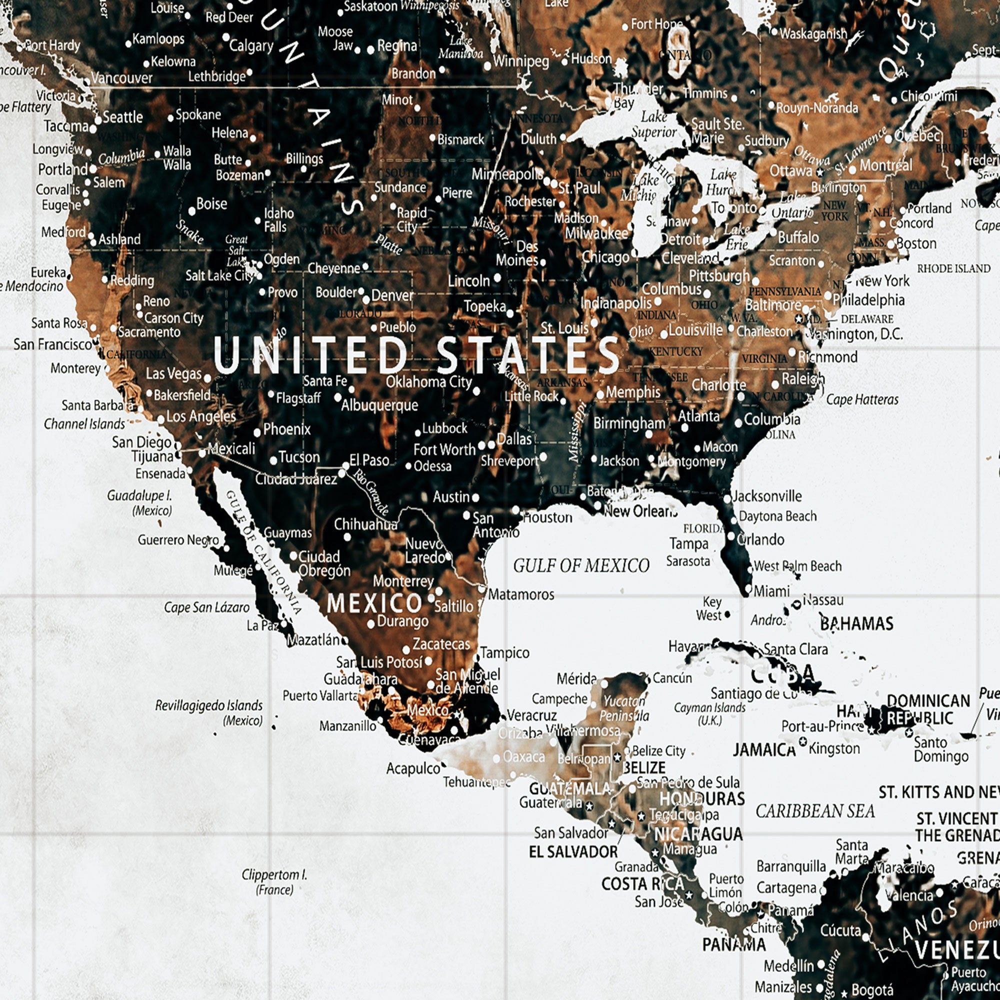 29090064-MGV-CV-36X24-Custom World Map Wall Art – Map Foam Cork Pin Include, Custom Travel Tracker Map Framed Wall Art Gift for Couples Family for Home, Office Decor