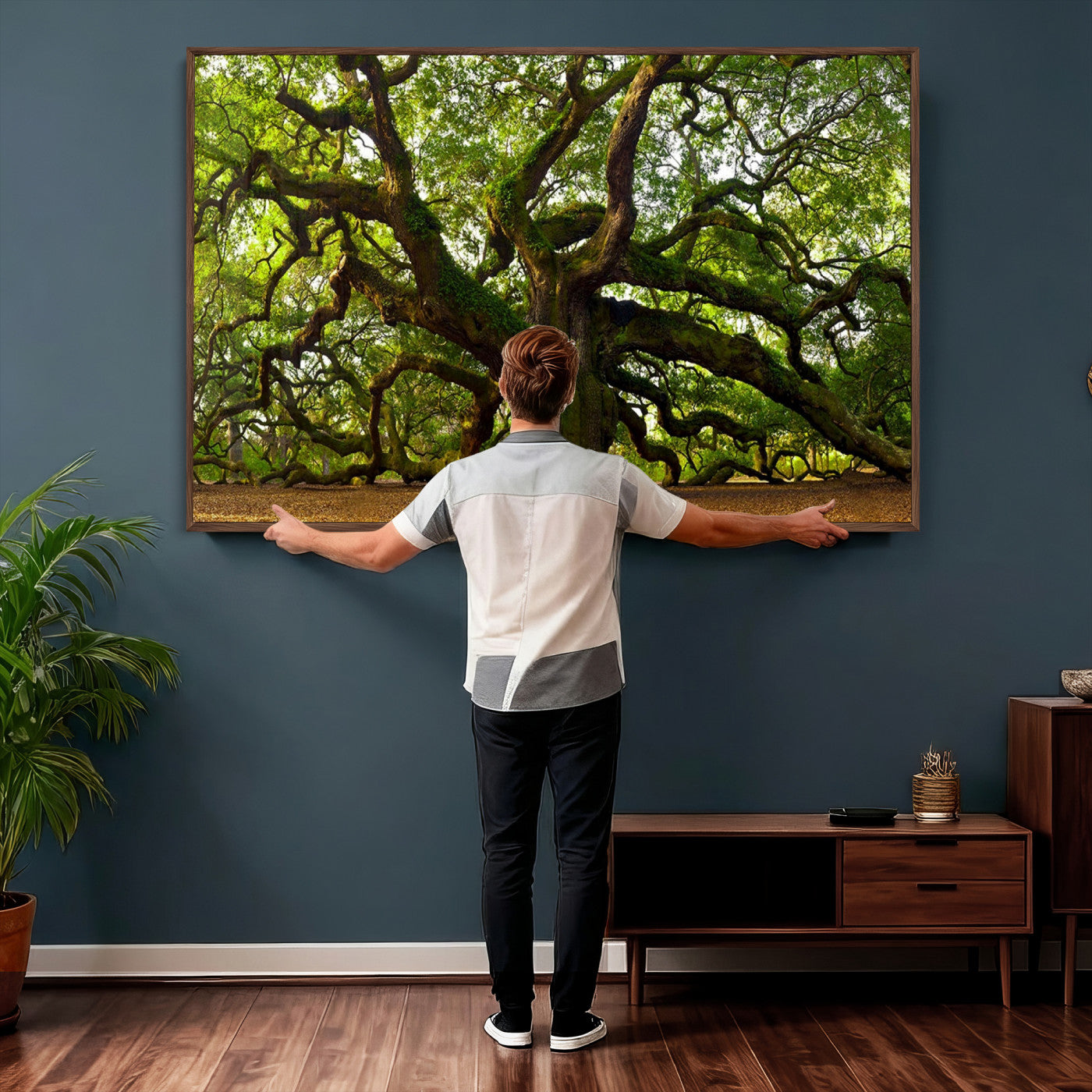 29407-MGV-CV-36X24 - Angel Oak Tree Wall Art Canvas Print | Large Forest Tree Nature Photography Print on Canvas