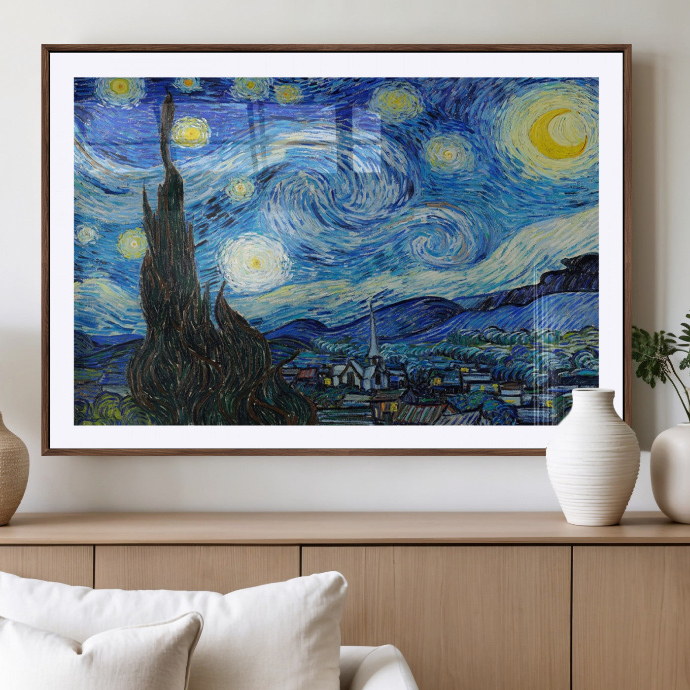 39177-MGV-CV-36X24-Vincent Van Gogh The Starry Night Abstract Wall Art Canvas Print