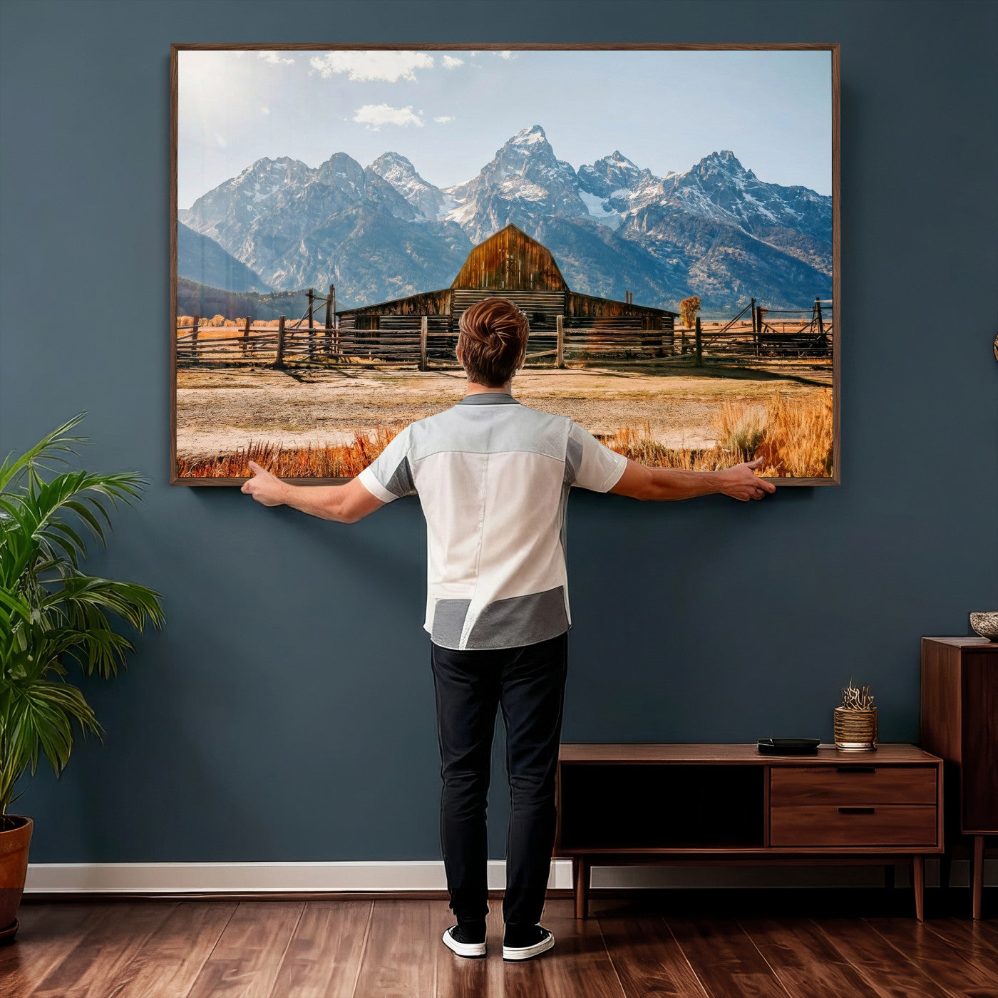 26513-MGV-CV-36X24 - Vintage Old Barn Field Wall Art Canvas Print for Farmhouse Decor - Rustic Barn Wall Art Canvas Print