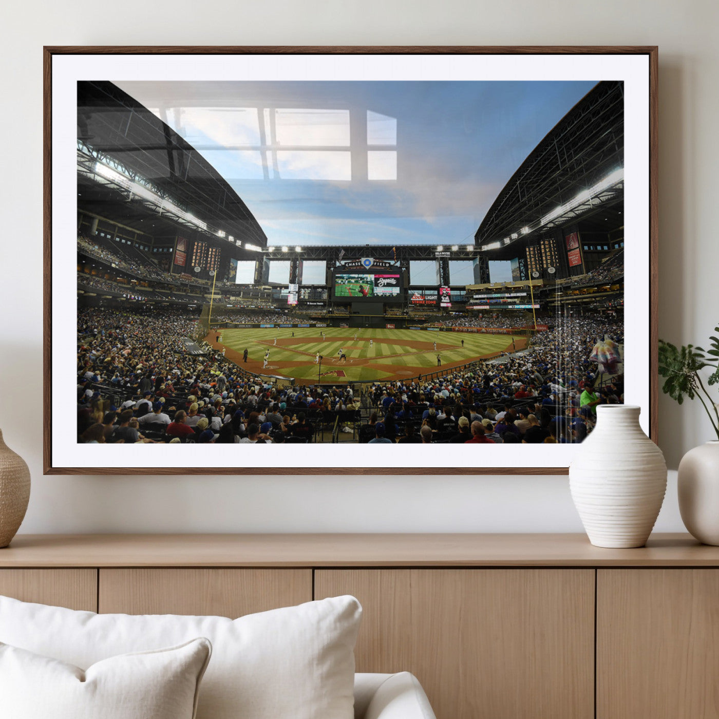 92672-MGV-CV-36X24-Arizona Diamondbacks Team Print - Phoenix Chase Field Stadium Wall Art Canvas Print