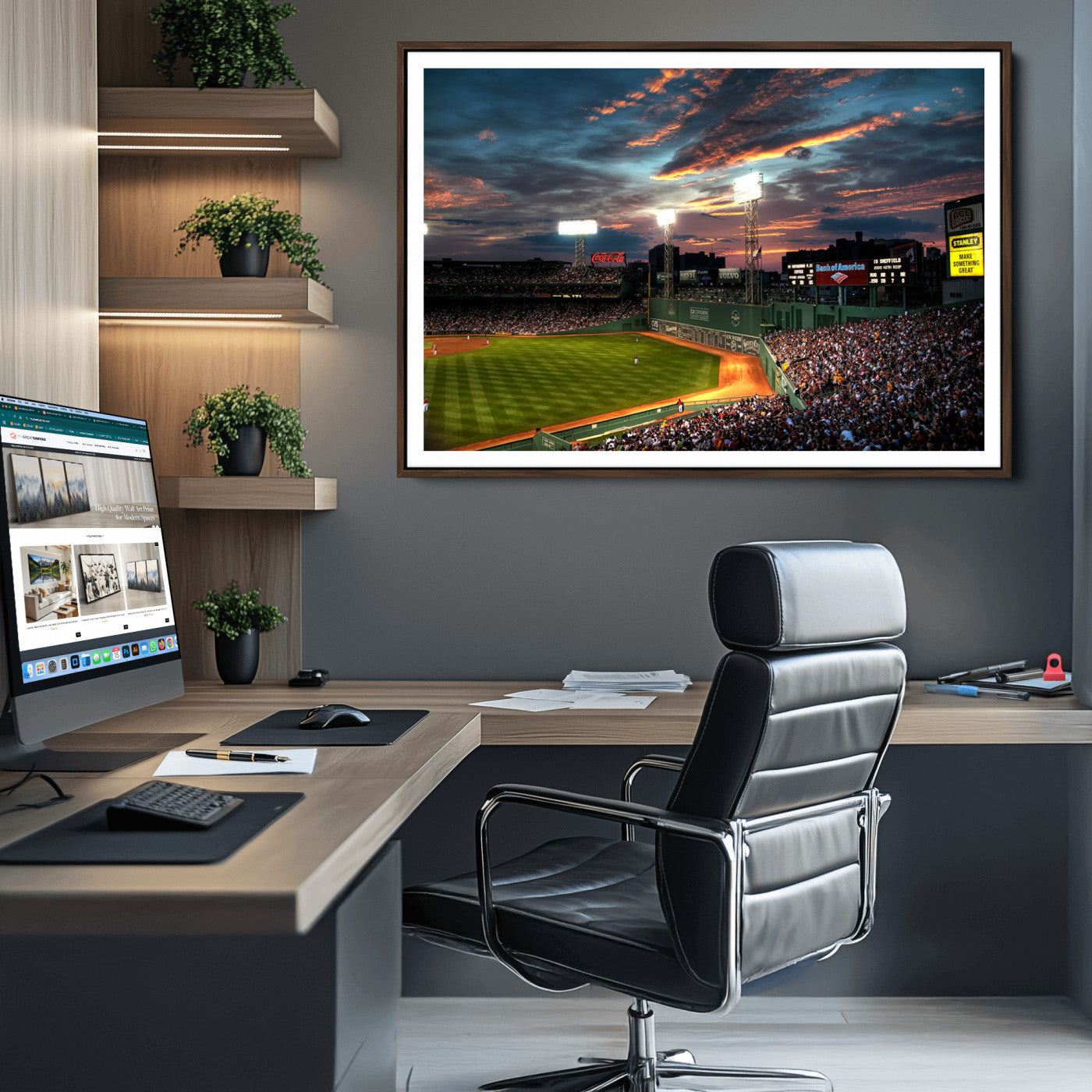 -Fenway Park Wall Art Canvas Print | Large Baseball Stadium Canvas Print for Boston Red Sox Fans |