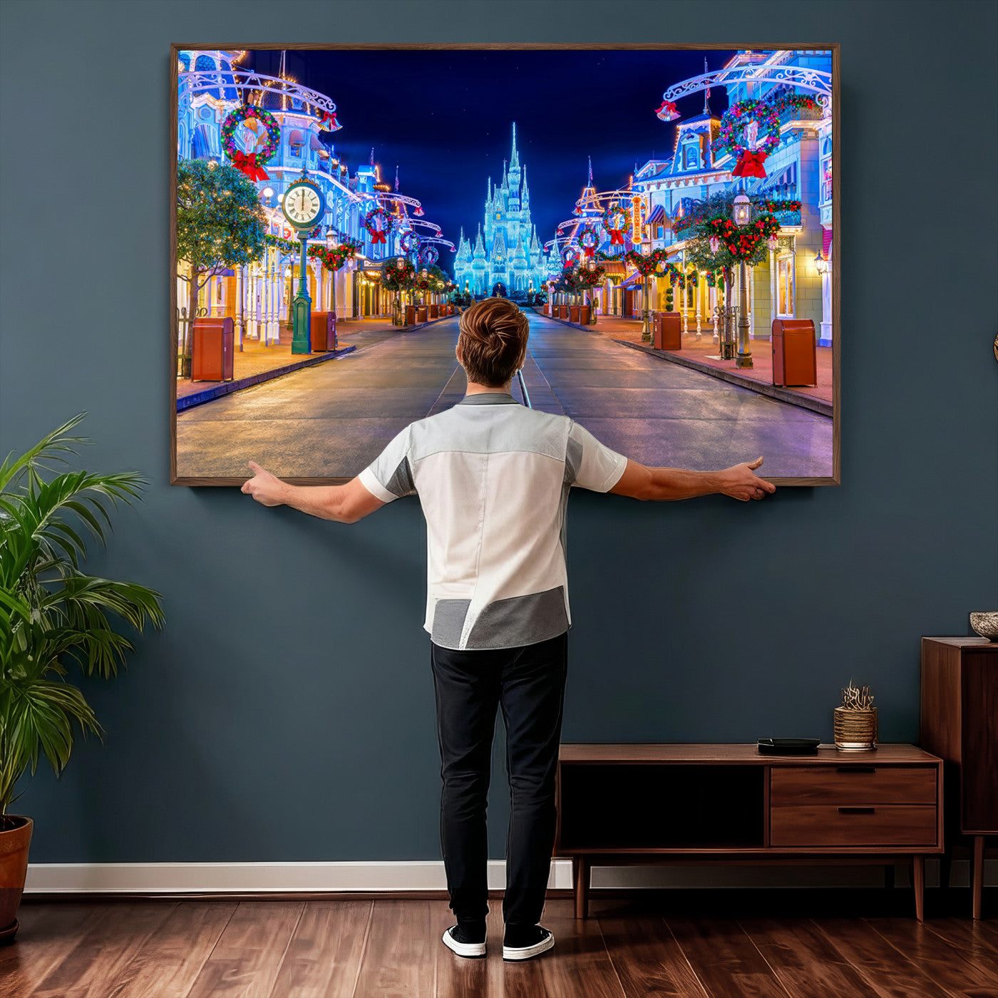 12470-MGV-CV-36X24 - Disney Wall Art | Castle Large Wall Art Disney Magic Kingdom Print for Kids Room Decoration | Disney
