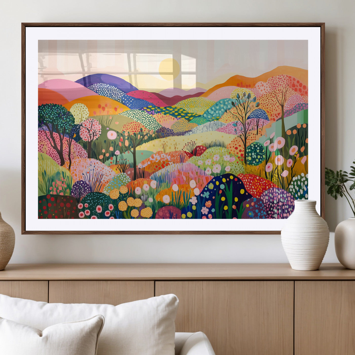 63198-MGV-CV-36X24-Yayoi Kusama 1986 Wall Art Print – Yayoi Kusama Wabi Sabi Japanese Wall Art Print - Vibrant Abstract