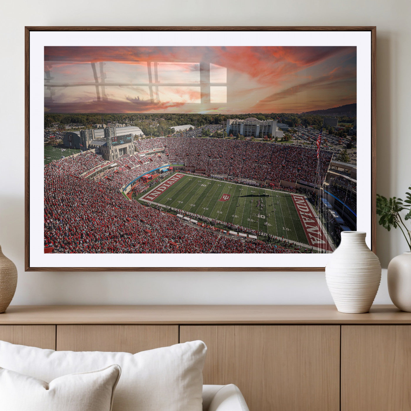 51135-MGV-CV-36X24-Indiana Memorial Stadium Wall Art Canvas Print, Framed Studium Canvas Art, Indiana Memorial Stadium