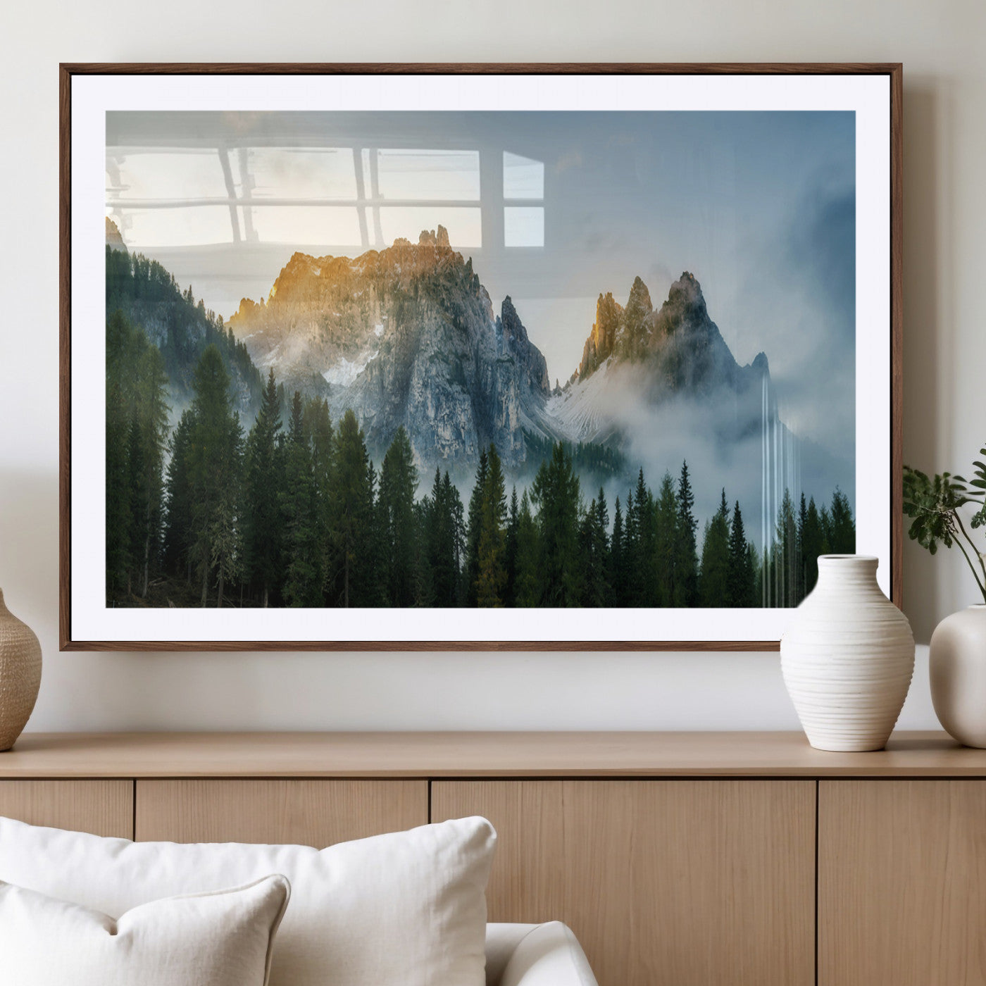 21145440-MGV-CV-36X24-Wilderness Wall Art Canvas Print – Misty Forest Nature Landscape Photography Rustic Scenic Artwork for Home, Office
