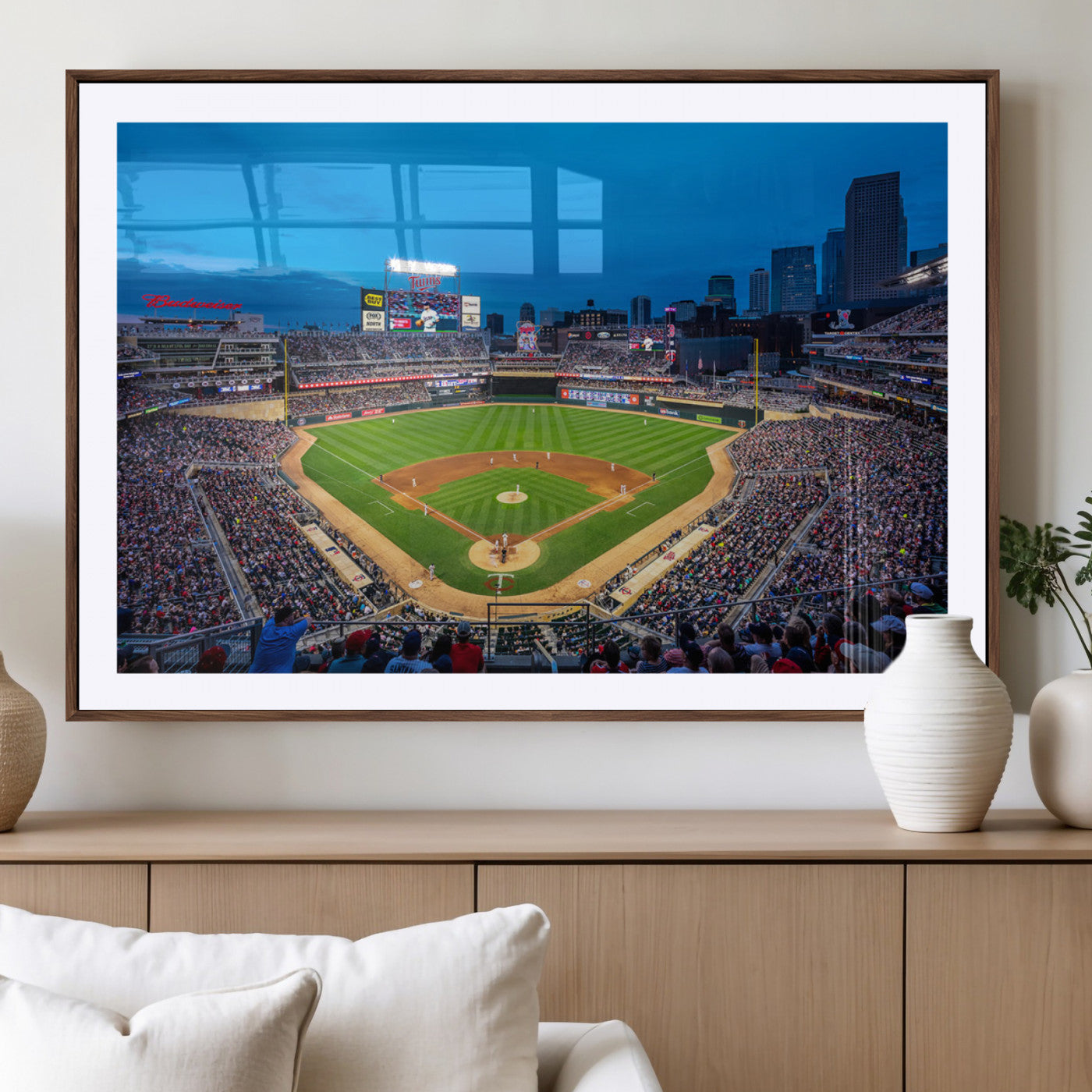 77273035-MGV-CV-36X24-Target Field Stadium Wall Art Canvas Print – Minnesota Twins Baseball Team Iconic Ballpark Scene for home, office