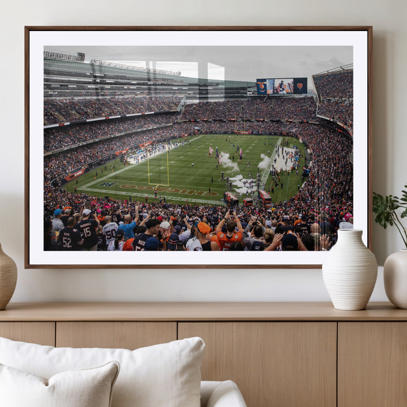 -Chicago Bears Soldier Field Wall Art Canvas Print – Framed Football Stadium Artwork Team Spirit for home, office
