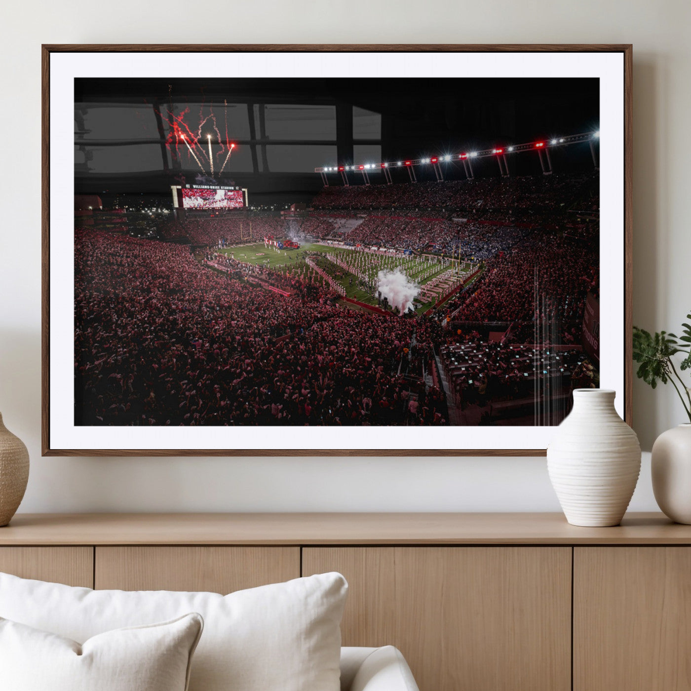 60690191-MGC-FP-36x24 - William Brice Stadium Wall Art Print – Baseball Game Room Artwork Print for Basement Dorm, Home, Office