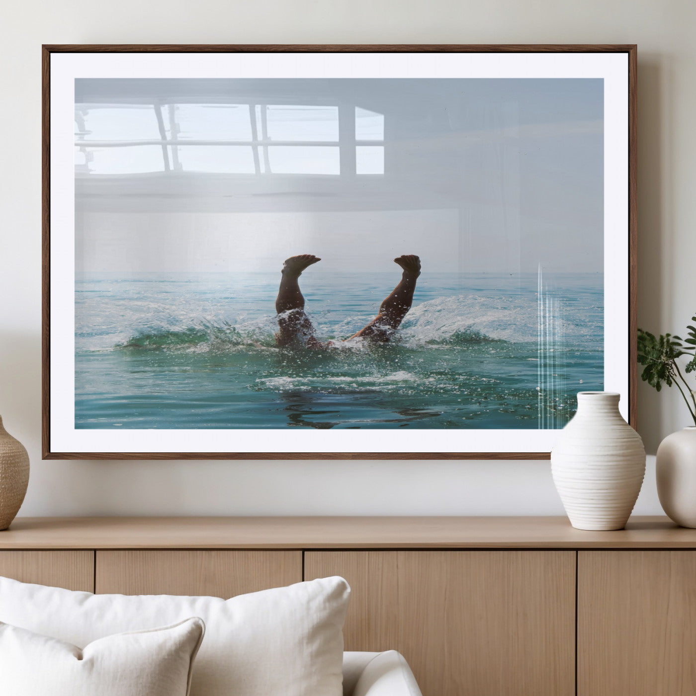 MGC-FP-36x24 - Summer Splash Ocean Photography Print, Vibrant Coastal Wall Art, Beach Vibes Decor, Fun Vacation