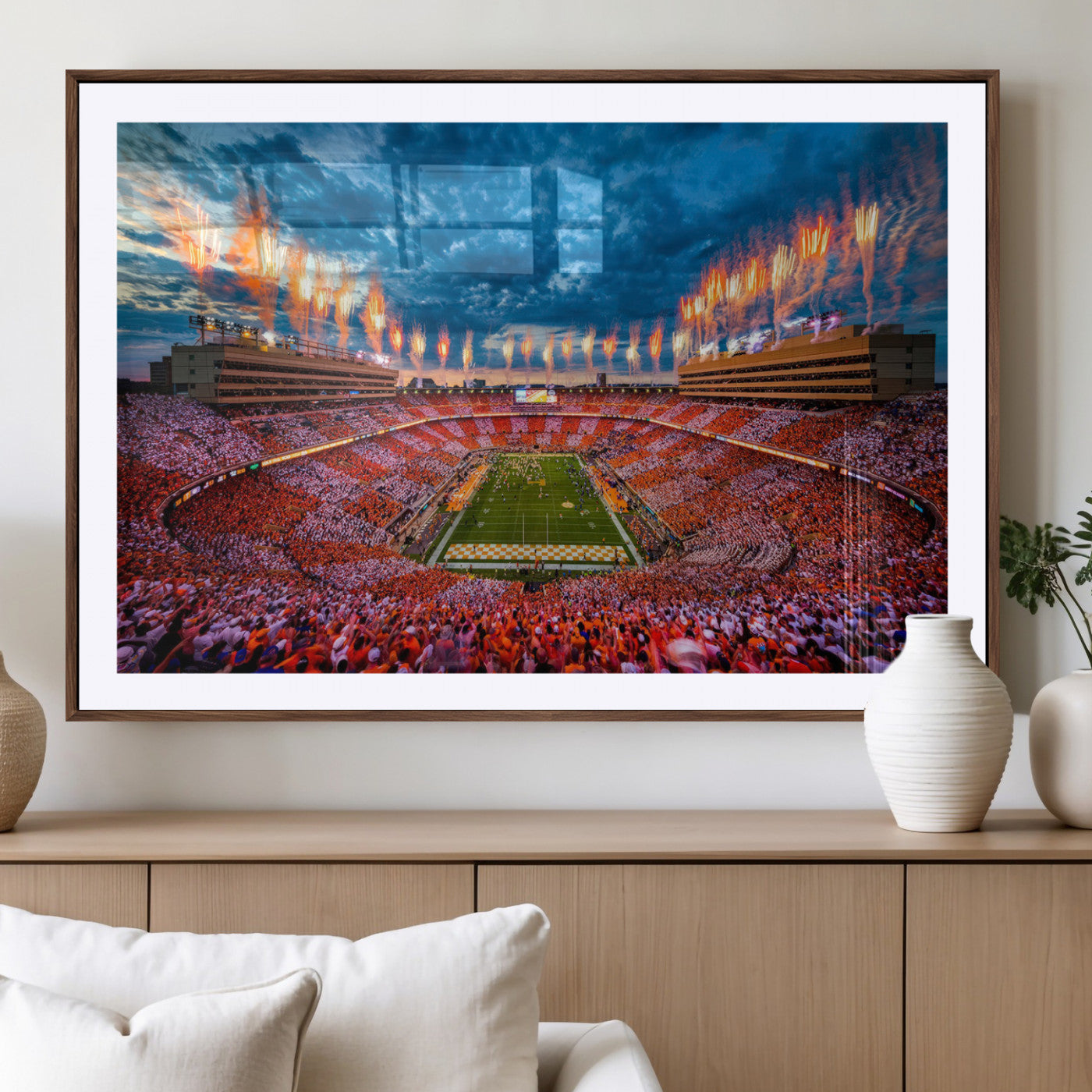 94266219-MGV-CV-36X24-Tennessee Neyland Stadium Wall Art, Sports Arena Canvas Print, Panoramic Stadium Artwork for Home, Office