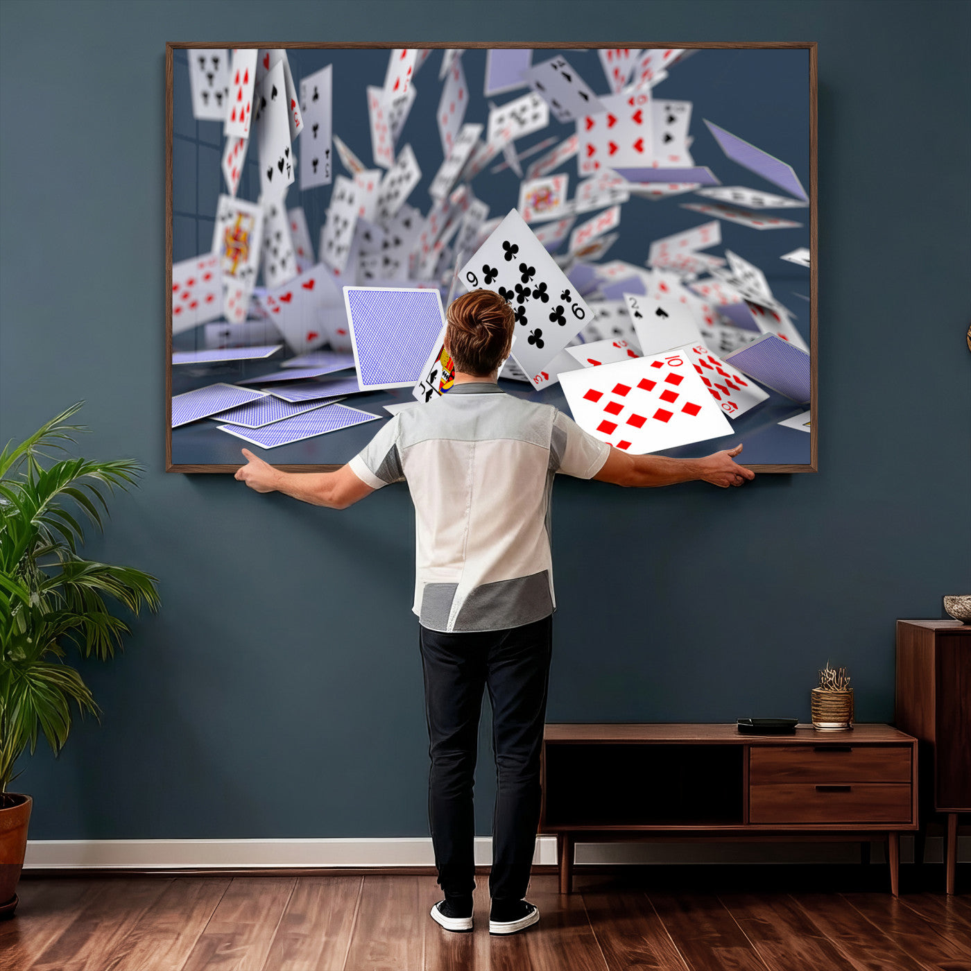 66392185-MGV-CV-36X24 - Playing Cards Canvas Wall Art | Casino Game Room Decor, Poker Decor Art