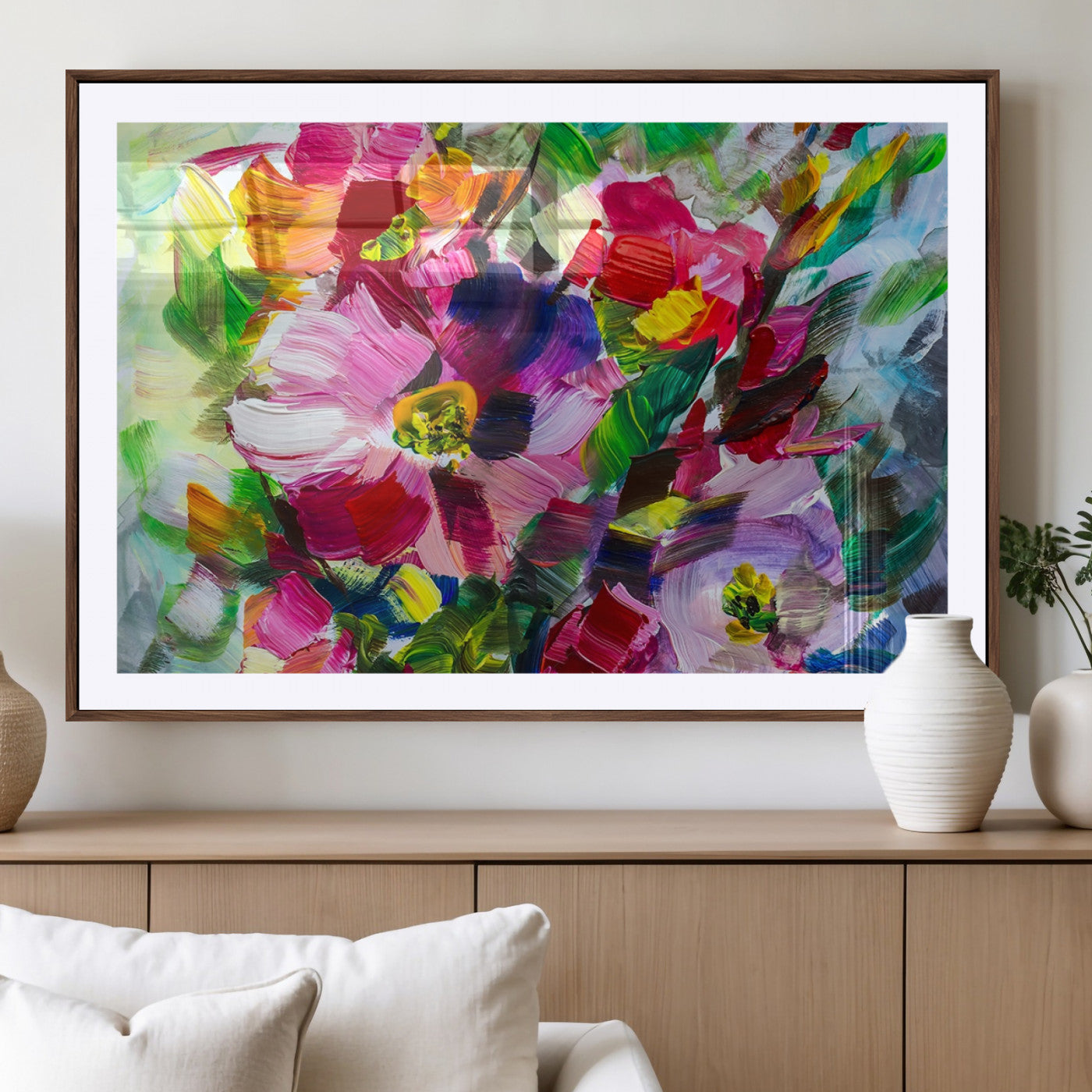 -Oil Flower Abstract Canvas Print