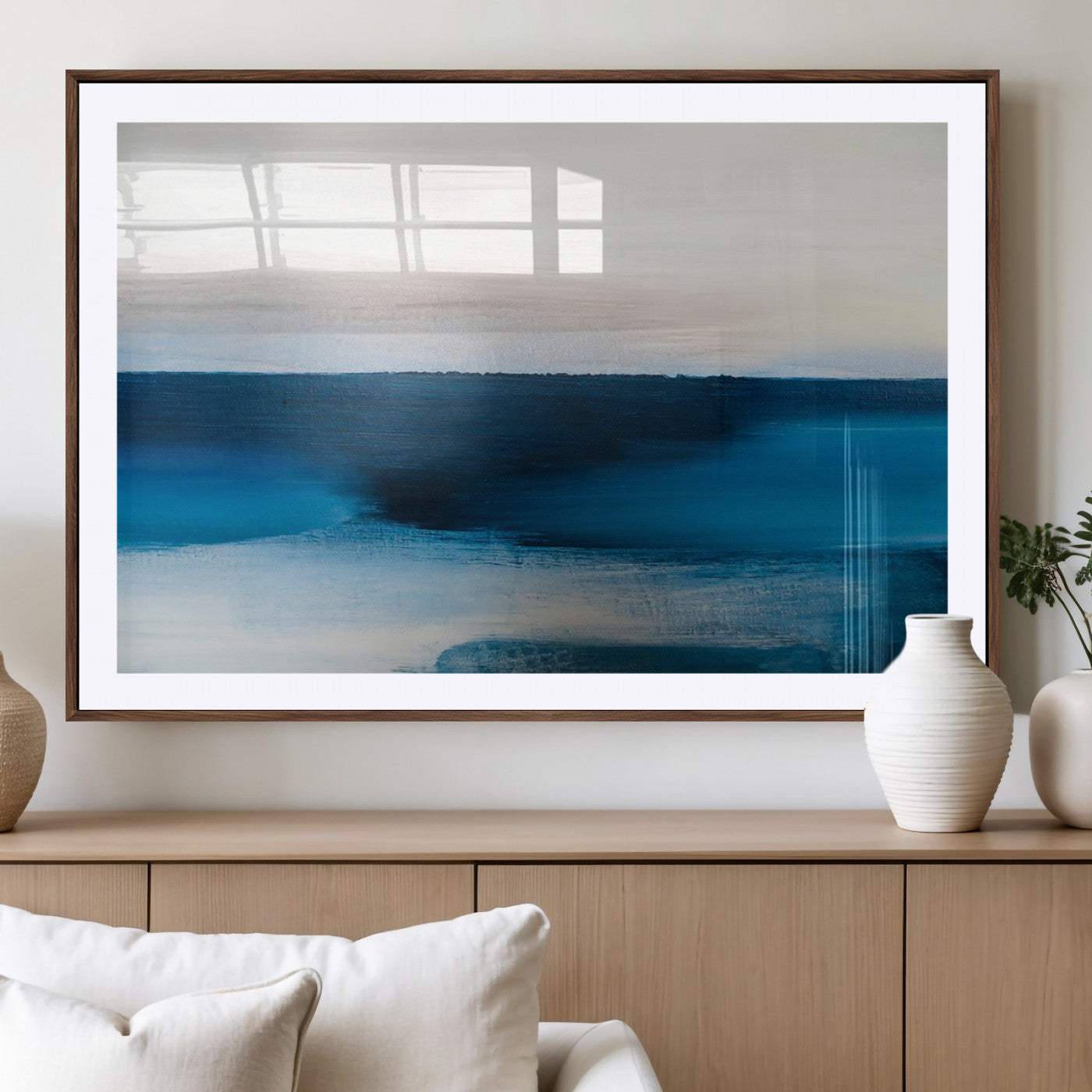 72452-MGV-CV-36X24-Dark Blue Abstract Wall Art Canvas Print