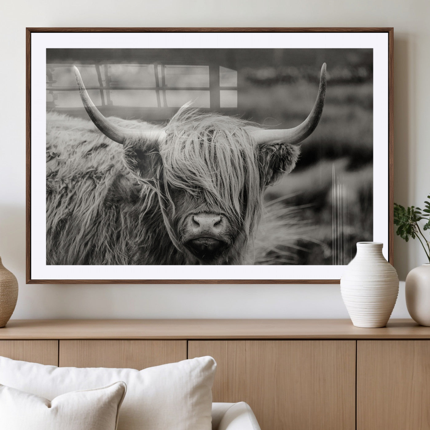 67365-MGV-CV-36X24-Cow Focus Canvas Wall Art Print