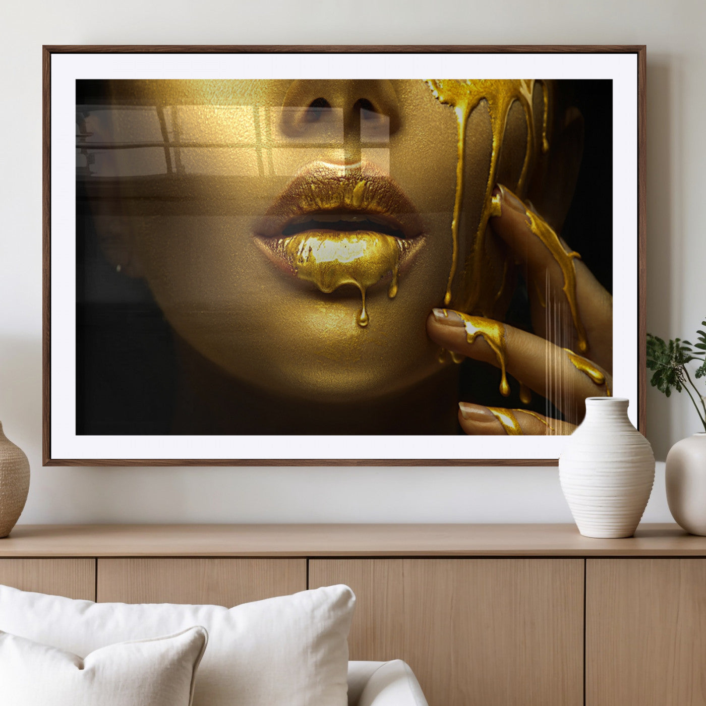 -Gold and Women Wall Art Canvas Print