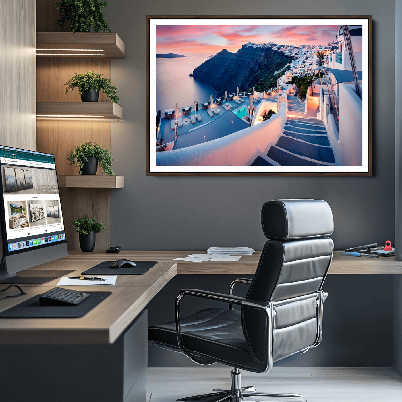 -Greece Santorini Wall Art Landscape Canvas Print