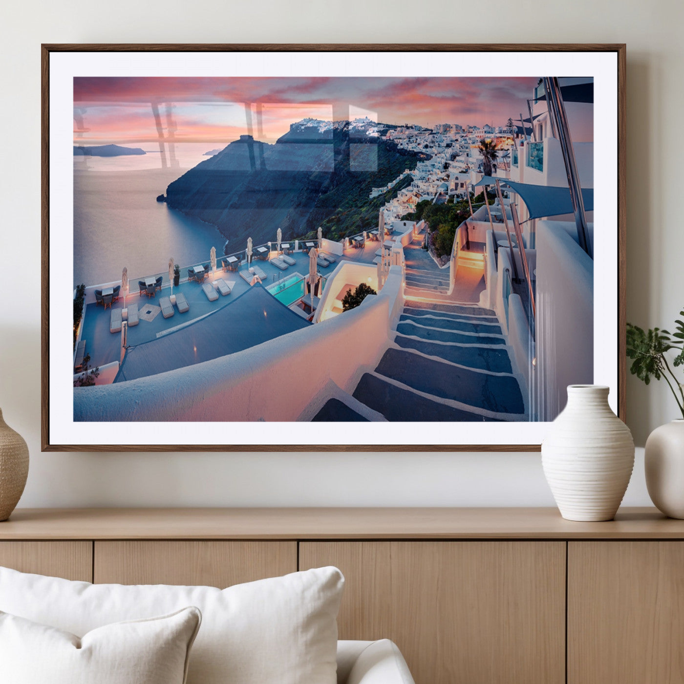 -Santorini Island Wall Art Canvas Print