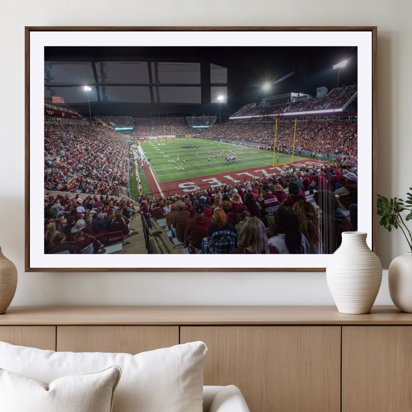 -American Football Wall Art Canvas Print Framed Stadium Sport Wall Art Print Iconic Game Day Decor for Home, Office