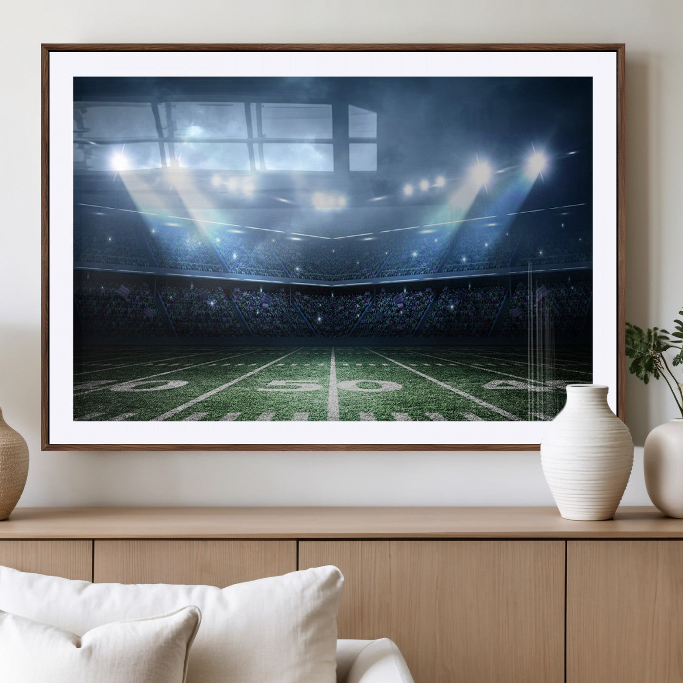 74741-MGV-CV-36X24-American Football Stadium Wall Art Canvas, American Football Stadium Canvas Print