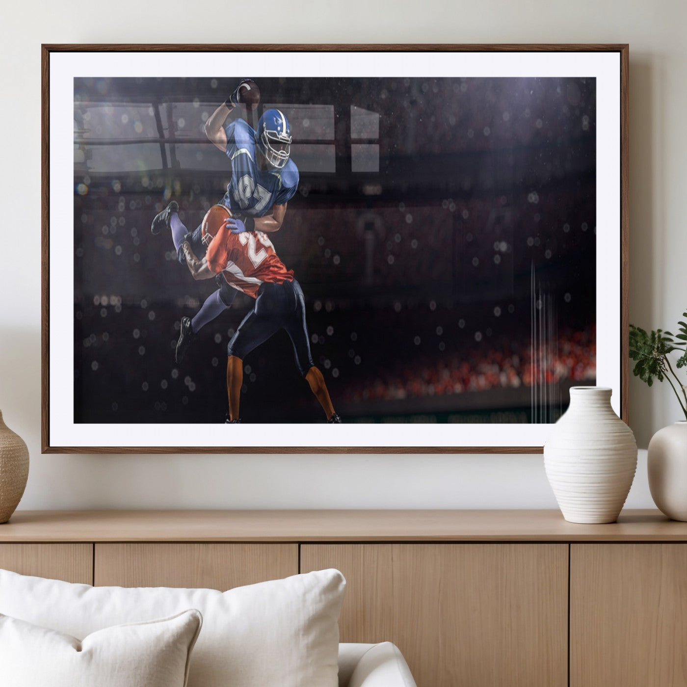 68009-MGV-CV-36X24-American Football Wall Art Canvas Print, Stadium Sport Wall Art Print