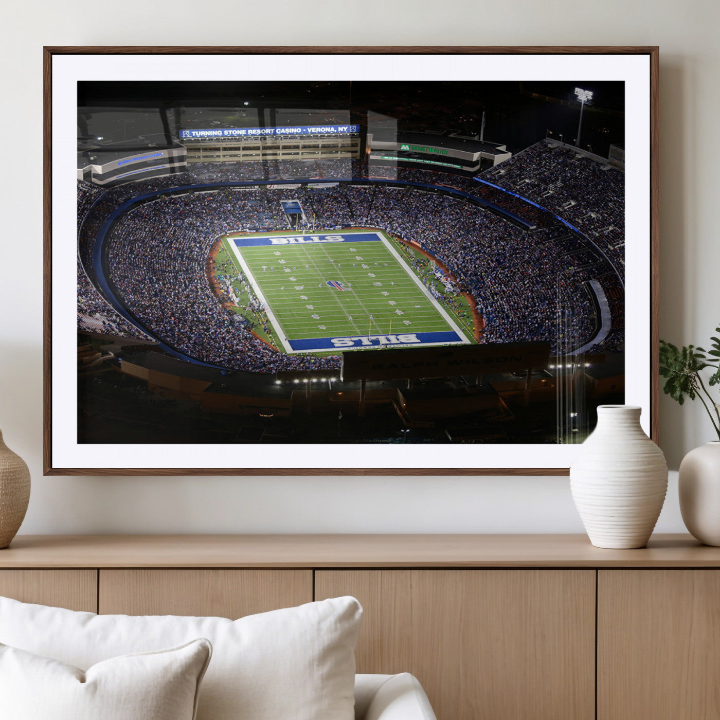 19030-MGV-CV-36X24-Buffalo Bills NFL Football Team Print - Highmark Stadium Wall Art Canvas Print