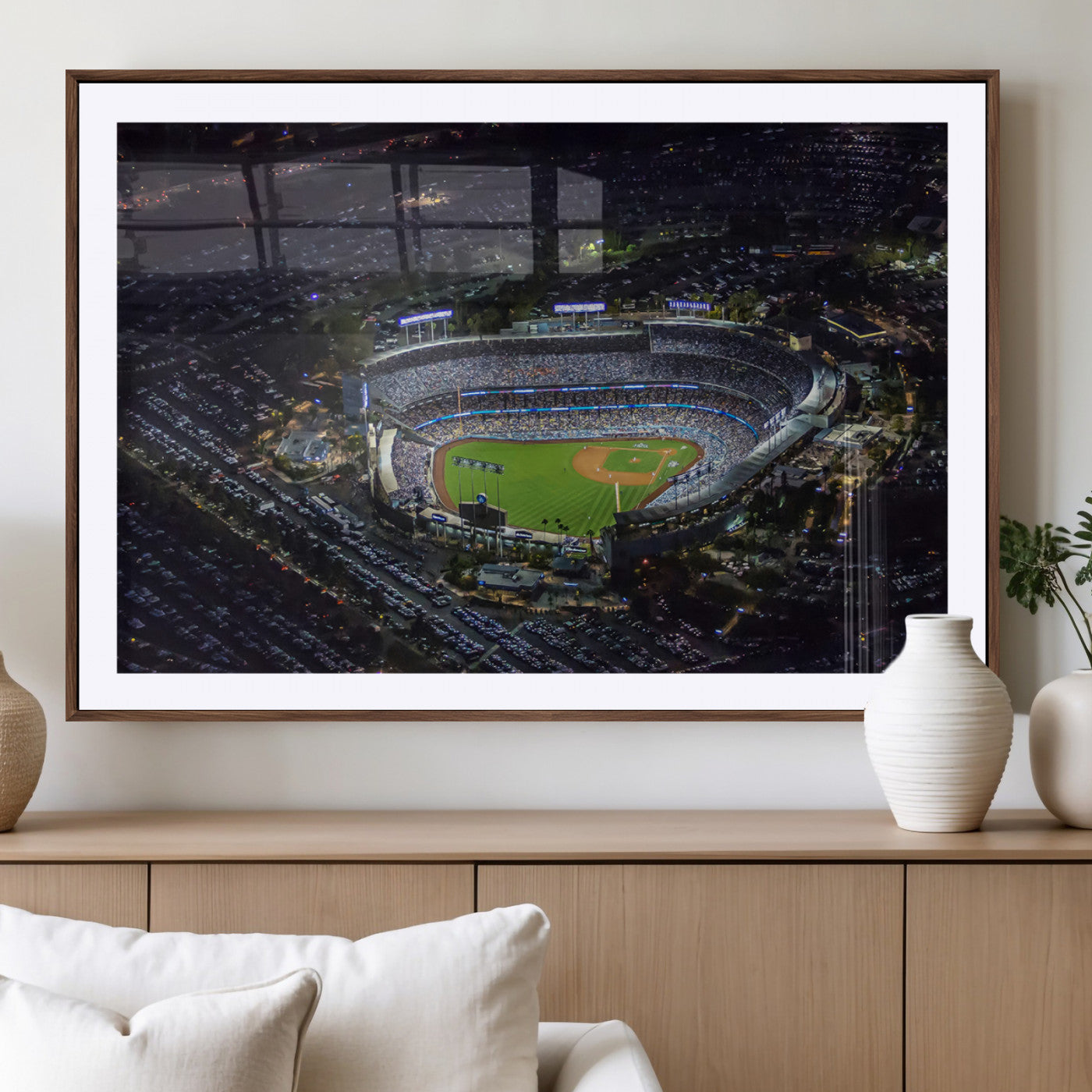 20932-MGV-CV-36X24-Los Angeles Dodgers Dodger Stadium Wall Art Canvas Print - MLB Baseball Stadium
