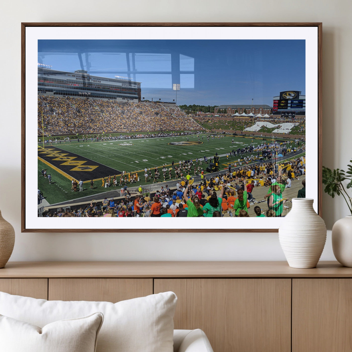 38399-MGV-CV-36X24-University of Missouri Tigers Football Team Print - Columbia Faurot Field Memorial Stadium Wall Art
