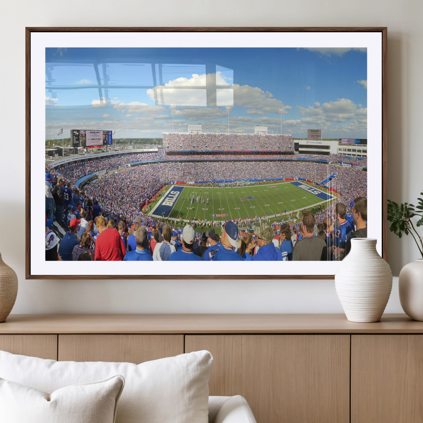 35302-MGV-CV-36X24-Buffalo Bills NFL Football Team Print - Buffalo Highmark Stadium Wall Art Canvas Print