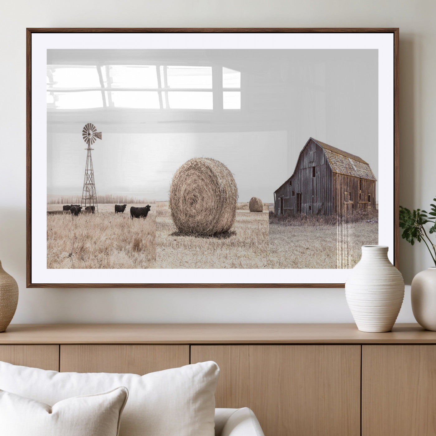 30918-MGV-CV-36X24-Farm Prints Set, Set of 6 Farmhouse Wall Art, Country House Decor, Barn Print, Wheat Print,