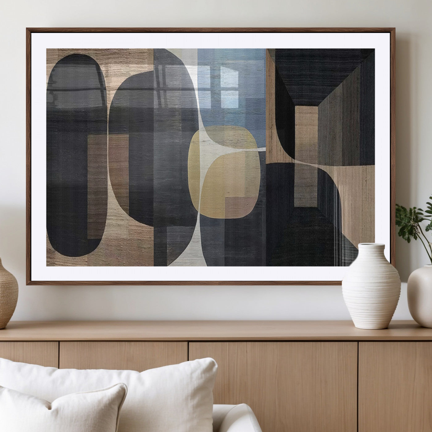 75252-MGV-CV-36X24-Minimalist Wabi Sabi Abstract Geometric Wall Art Canvas Print – Modern Minimalist Shapes – Ready to