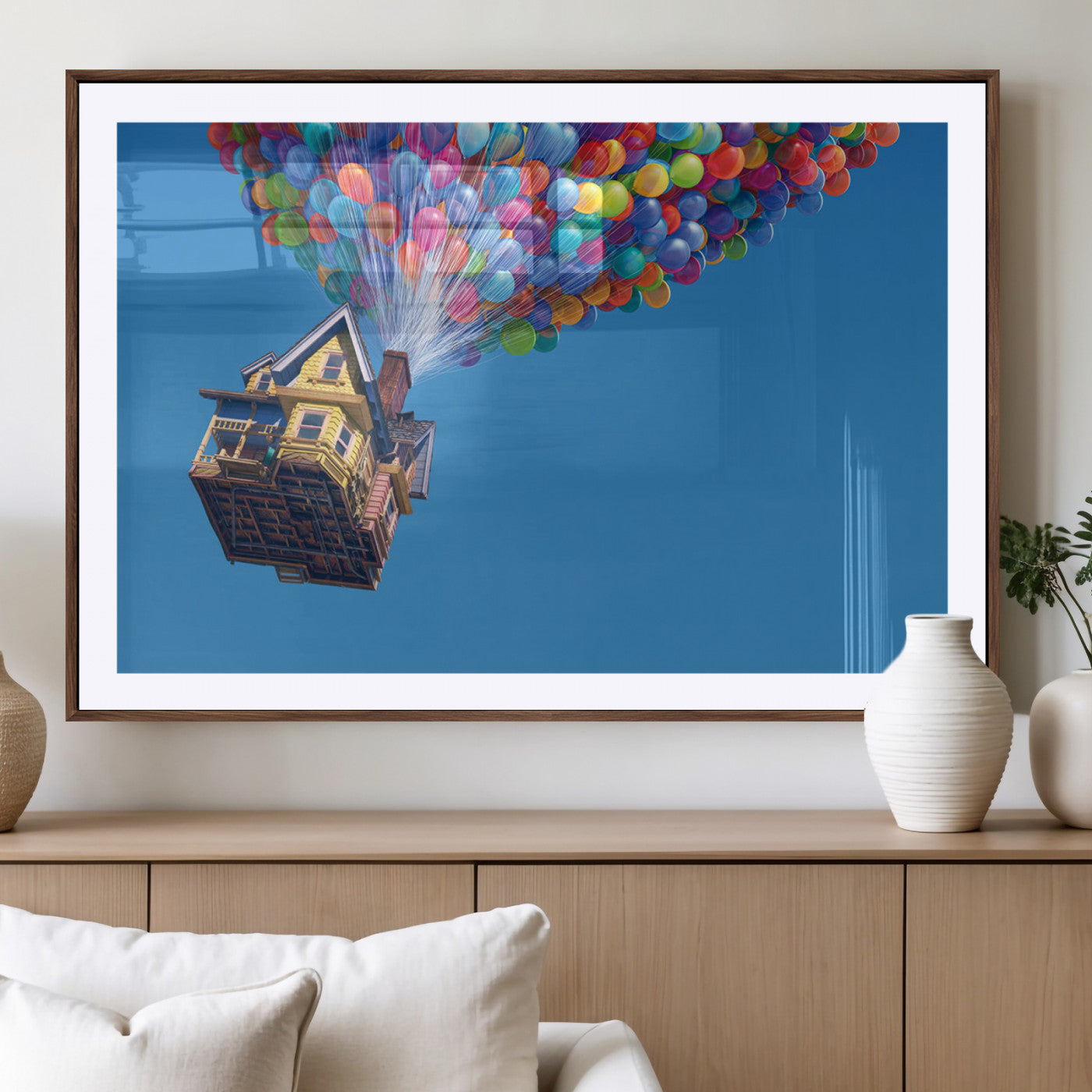 -Carl Fredricksen, Up Movie Wall Art, Balloons Wall Art, Air Balloons for Kids Room Print