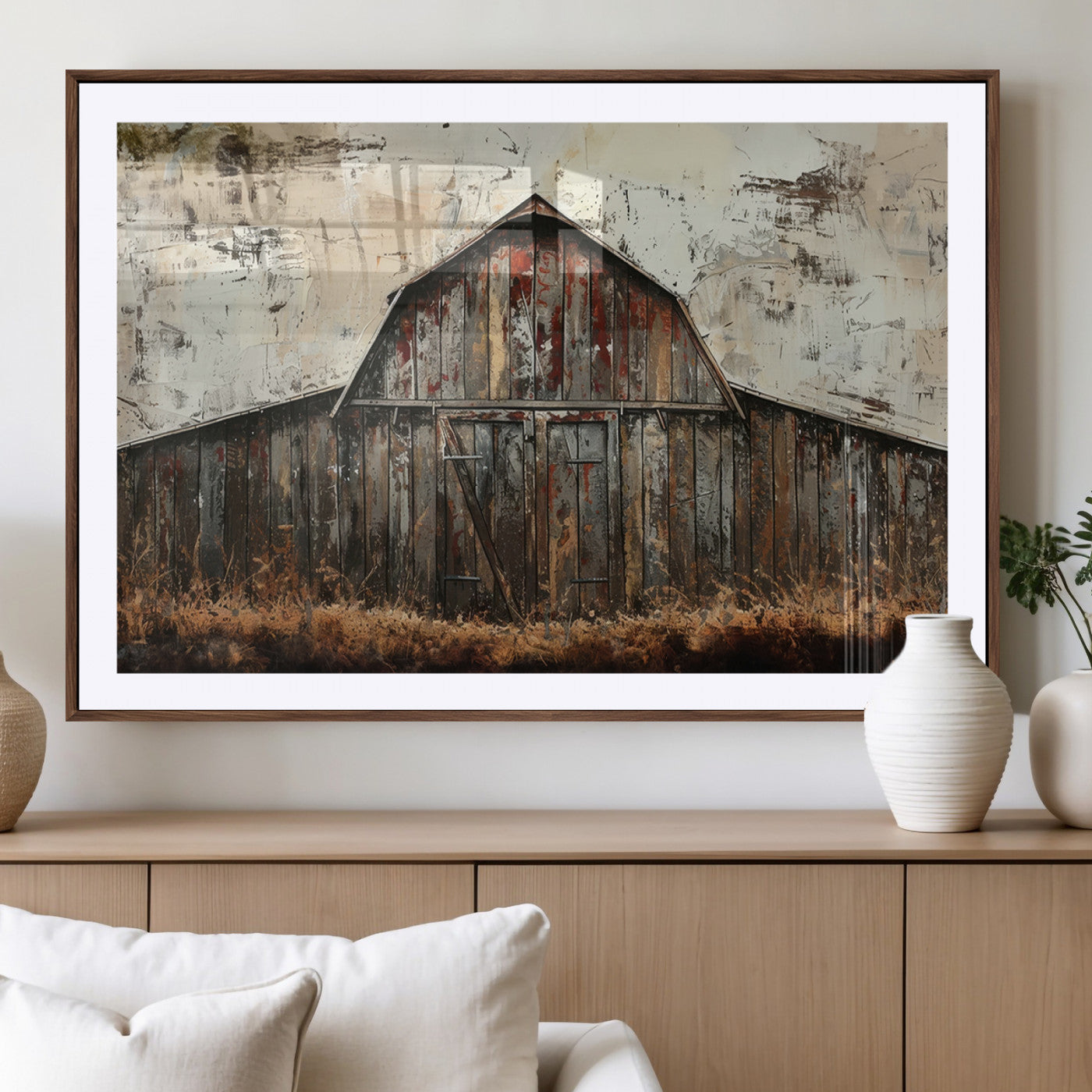 -Rustic Barn Wall Art | Farmhouse Wall Decor Canvas Print | Ready to Hang Barn Decor for Cabin or