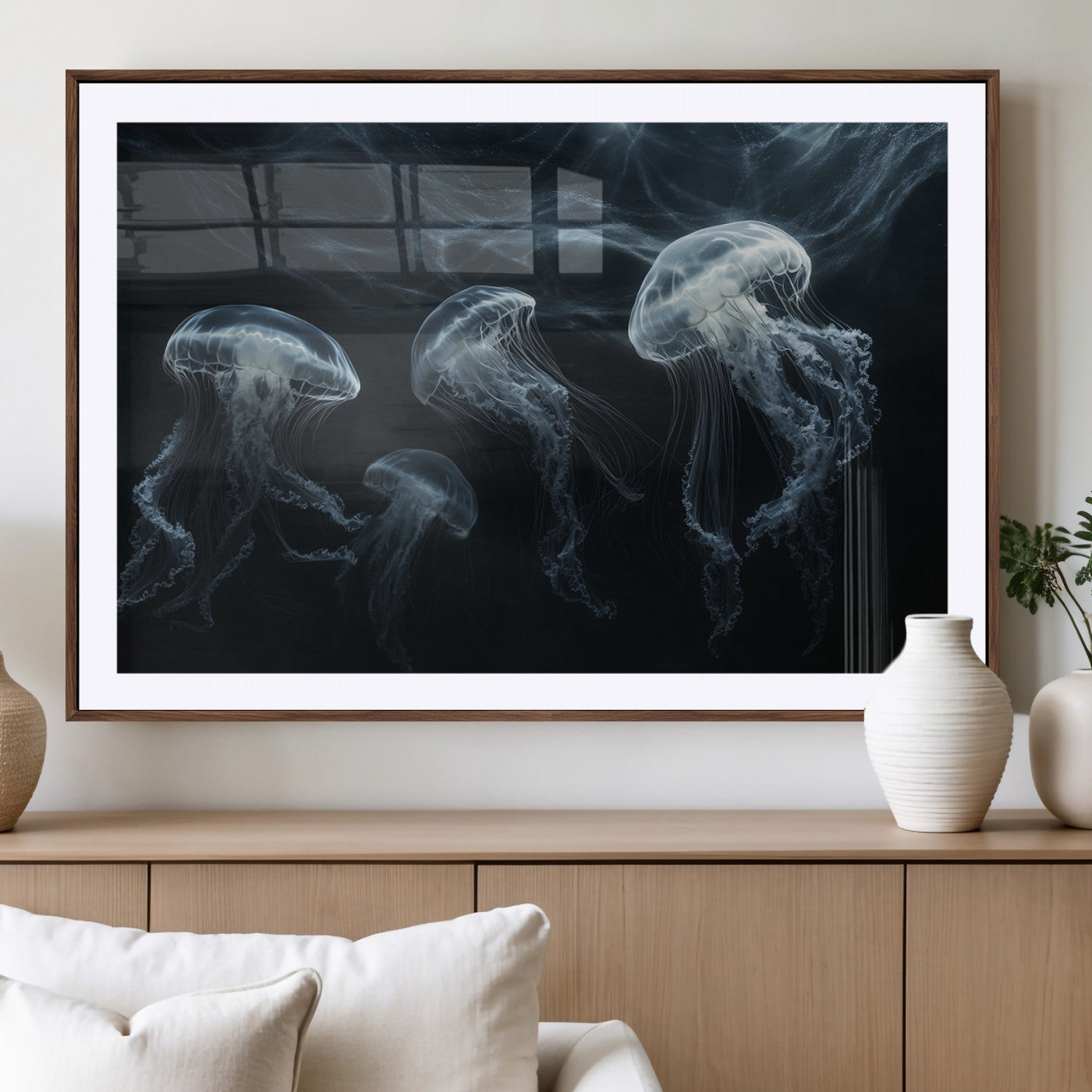 -Jellyfish Wall Art Canvas Print, Elegant Wall Decor