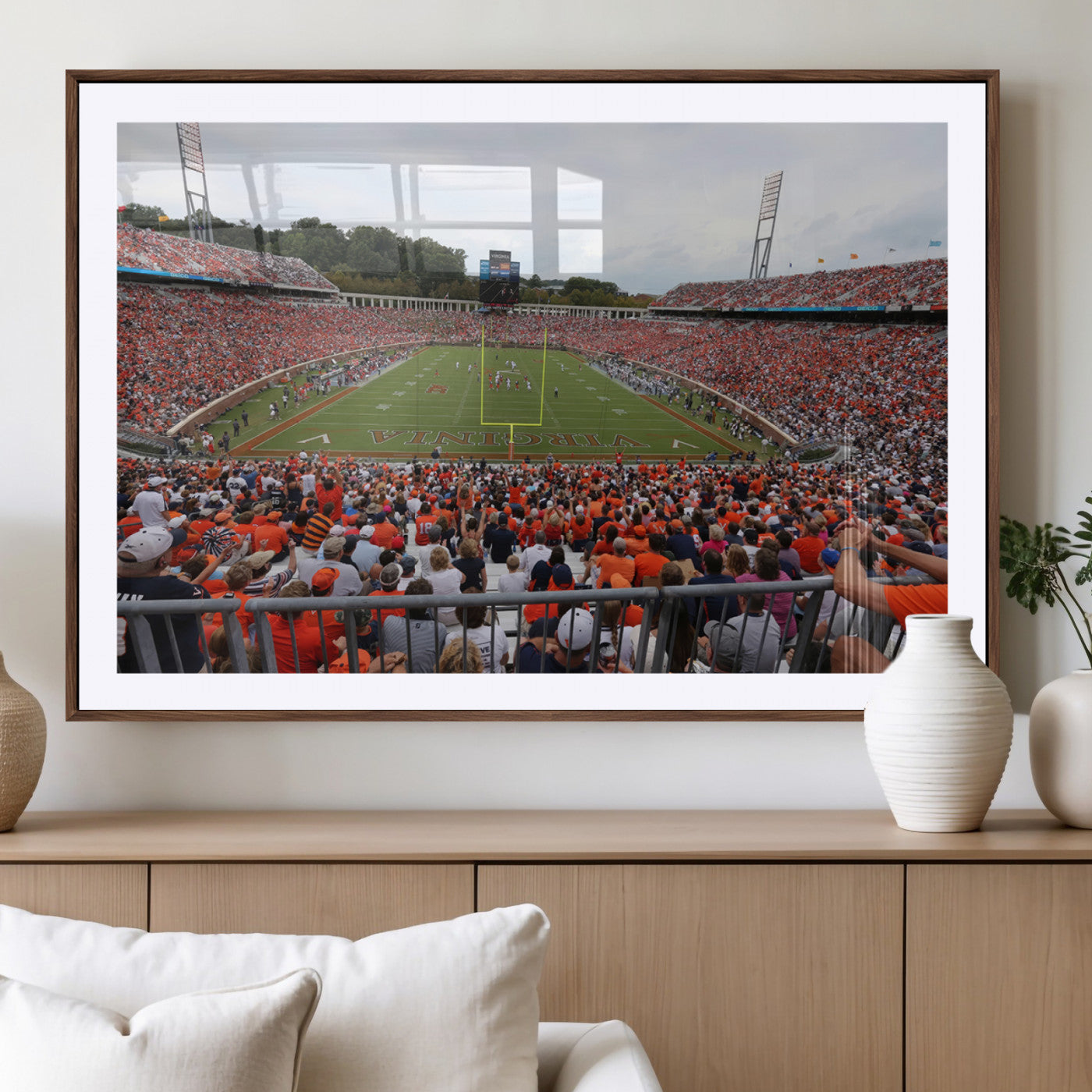 -Virginia Cavaliers Football Team Print - Charlottesville Scott Stadium Print Wall Art Canvas
