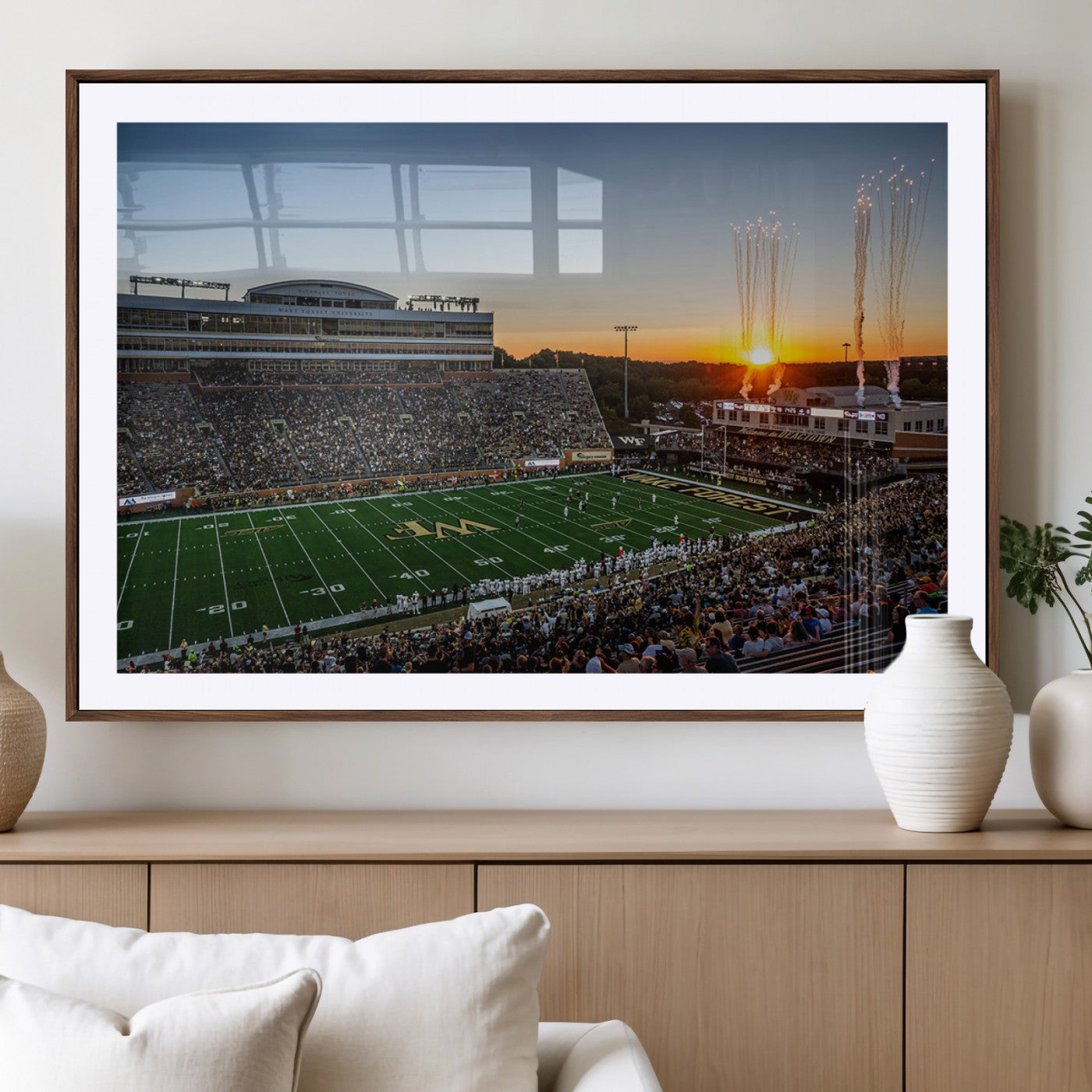 29253-MGV-CV-36X24-Demon Deacons Football Team Print Canvas- Winston-Salem Allegacy Federal Credit Union Stadium Wall