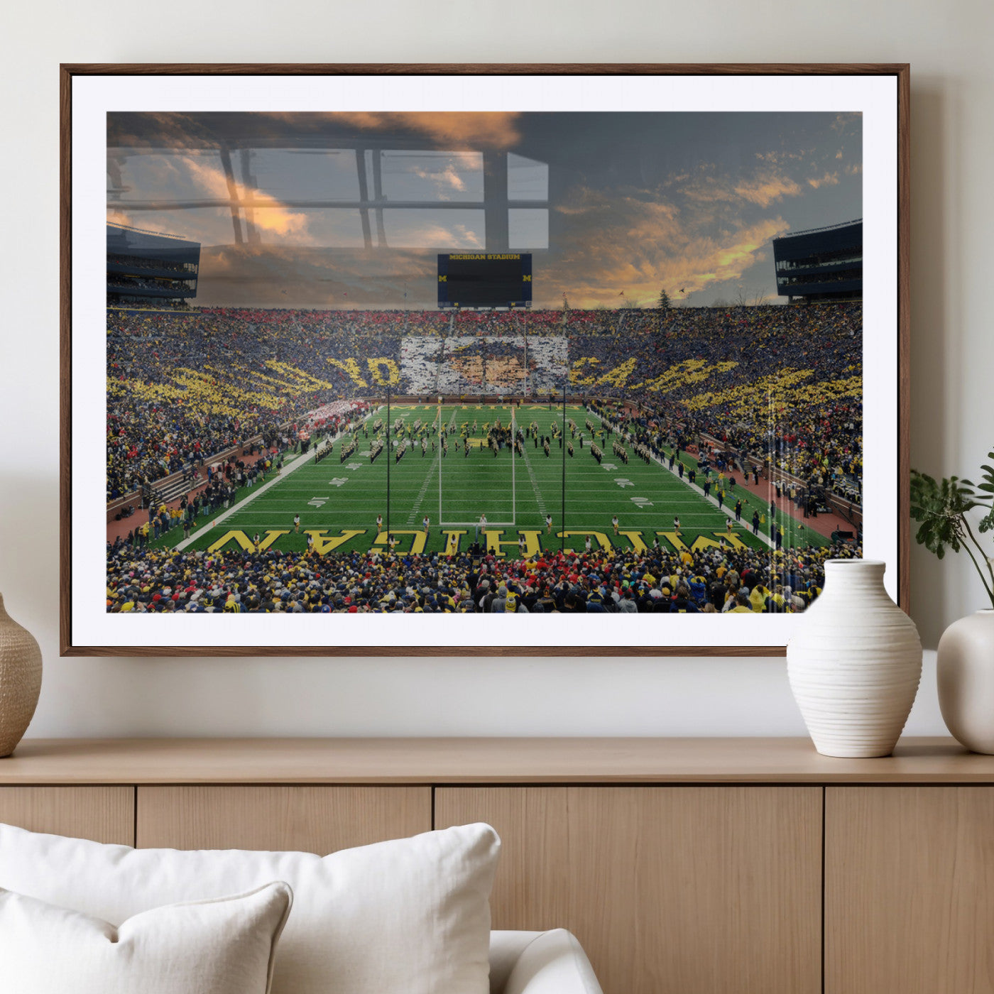 81843-MGV-CV-36X24-University of Michigan Wolverines Print Canvas, Football Team Print - Ann Arbor Michigan Stadium