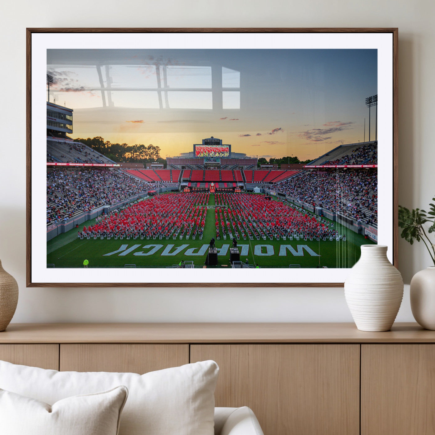 -NC State Wolfpack Football Team Print Wall Art - Raleigh Carter-Finley Stadium Wall Art Canvas Print