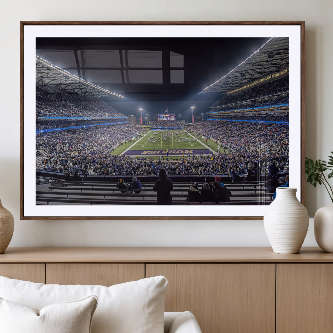 85780-MGV-CV-36X24-The University of Washington Huskies Football Team Print - Seattle Husky Stadium Wall Art Canvas