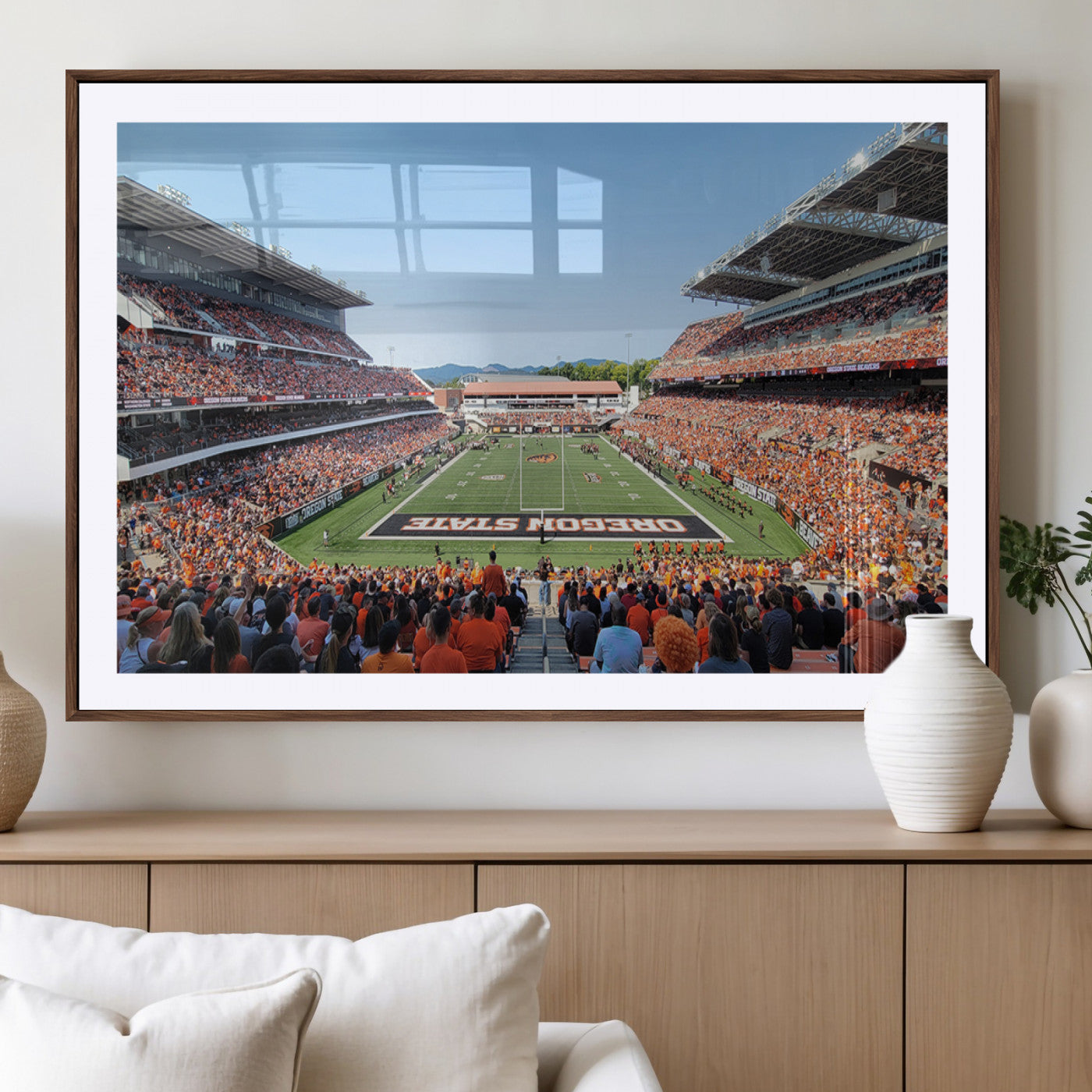 35211-MGV-CV-36X24-Oregon State Beavers Football Team Print - Corvallis Reser Stadium Wall Art Canvas Print